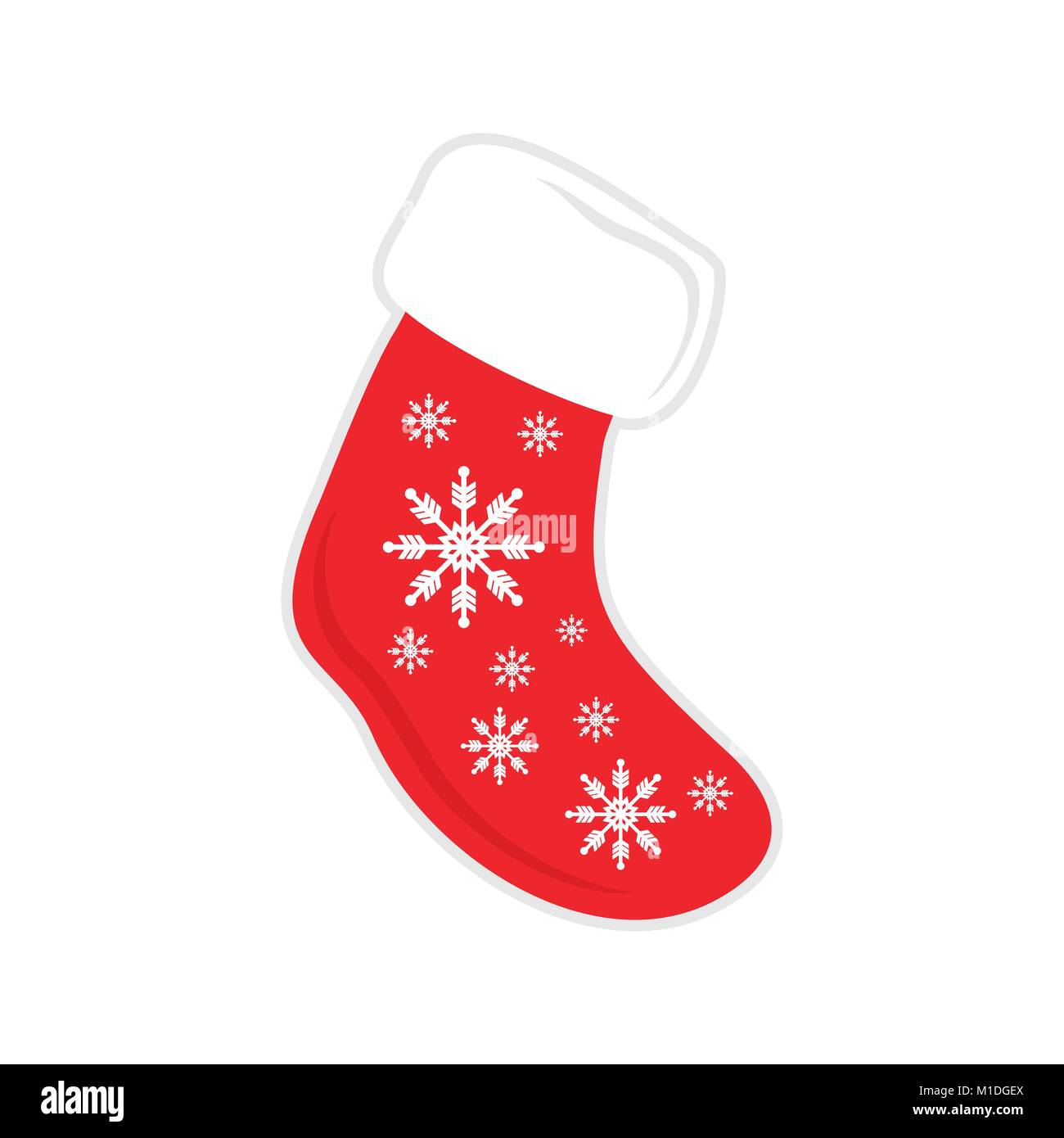 Calza di Natale il simbolo del fiocco di neve vettore grafico illustrazione simbolo segno di Design Illustrazione Vettoriale