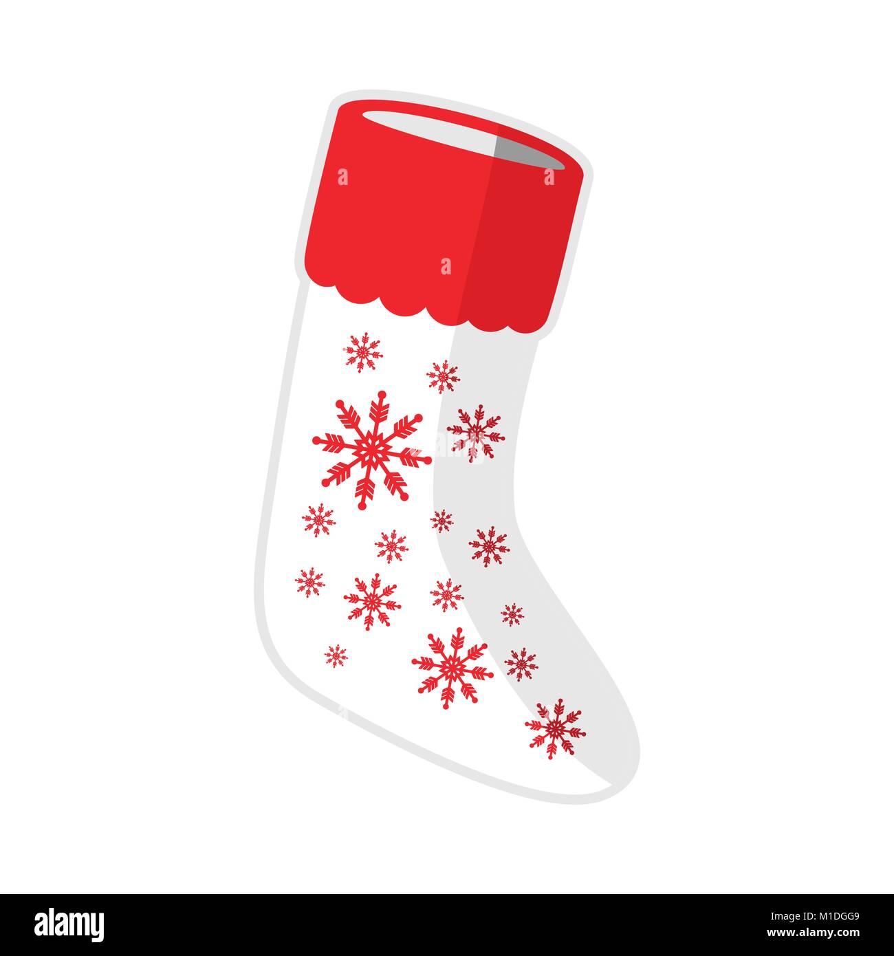 Bianco Natale calza vettore di fiocchi di neve illustrazione grafica simbolo segno di Design Illustrazione Vettoriale