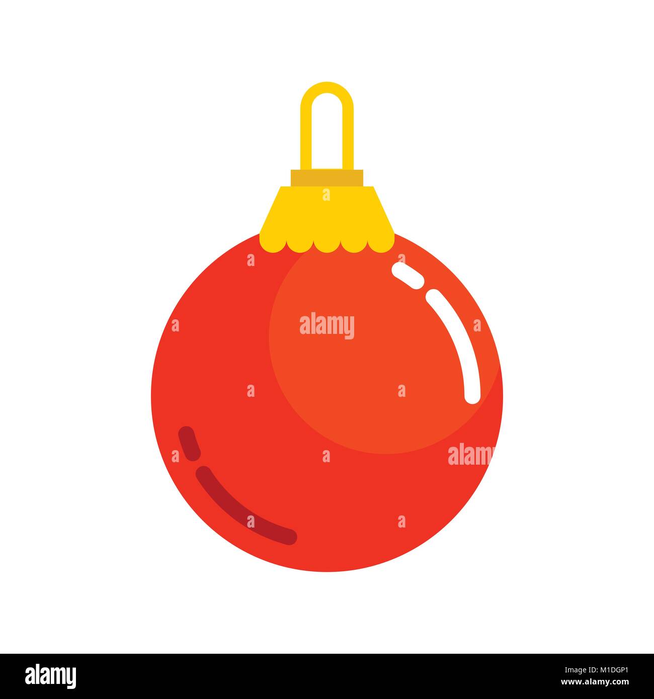 Pianura rossa palla di Natale vettore grafico illustrazione simbolo segno di Design Illustrazione Vettoriale
