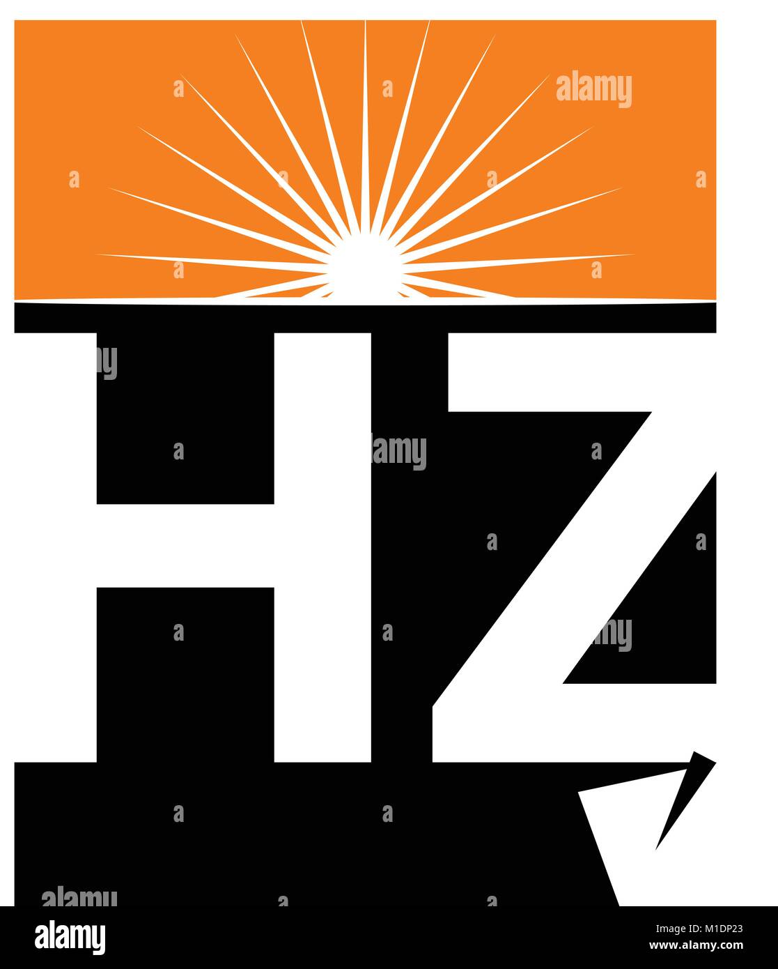Lettera HZ moderna soluzione Illustrazione Vettoriale