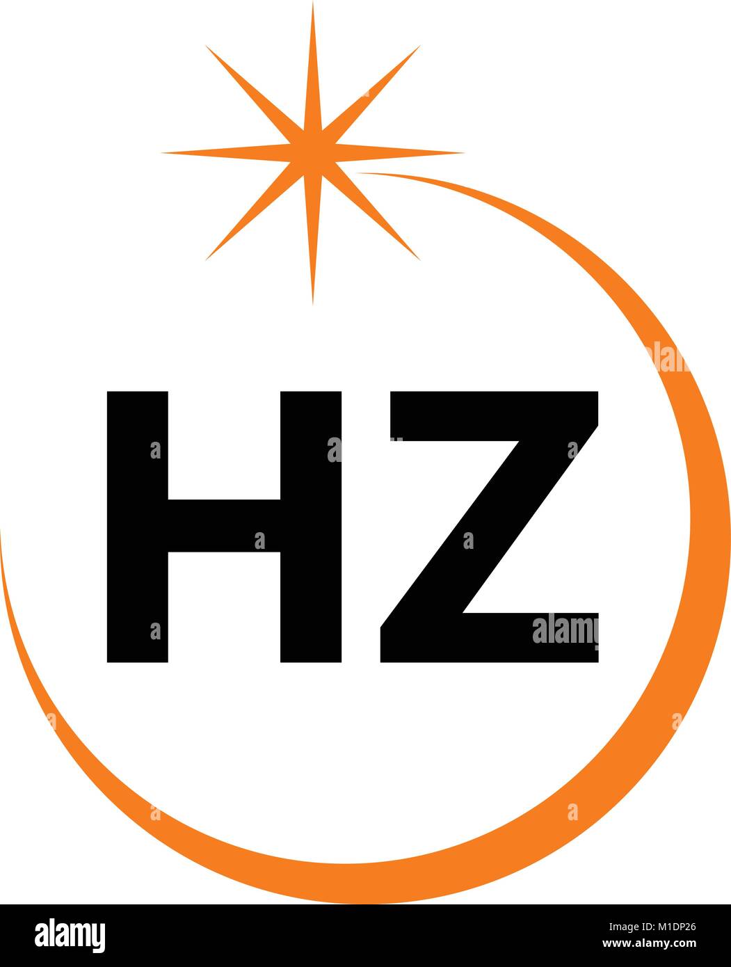 Lettera HZ moderna soluzione Illustrazione Vettoriale