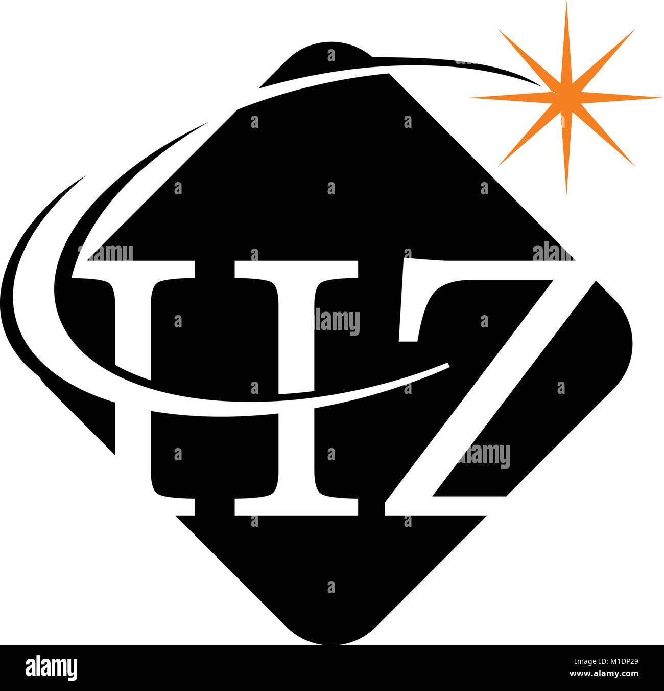 Lettera HZ moderna soluzione Illustrazione Vettoriale