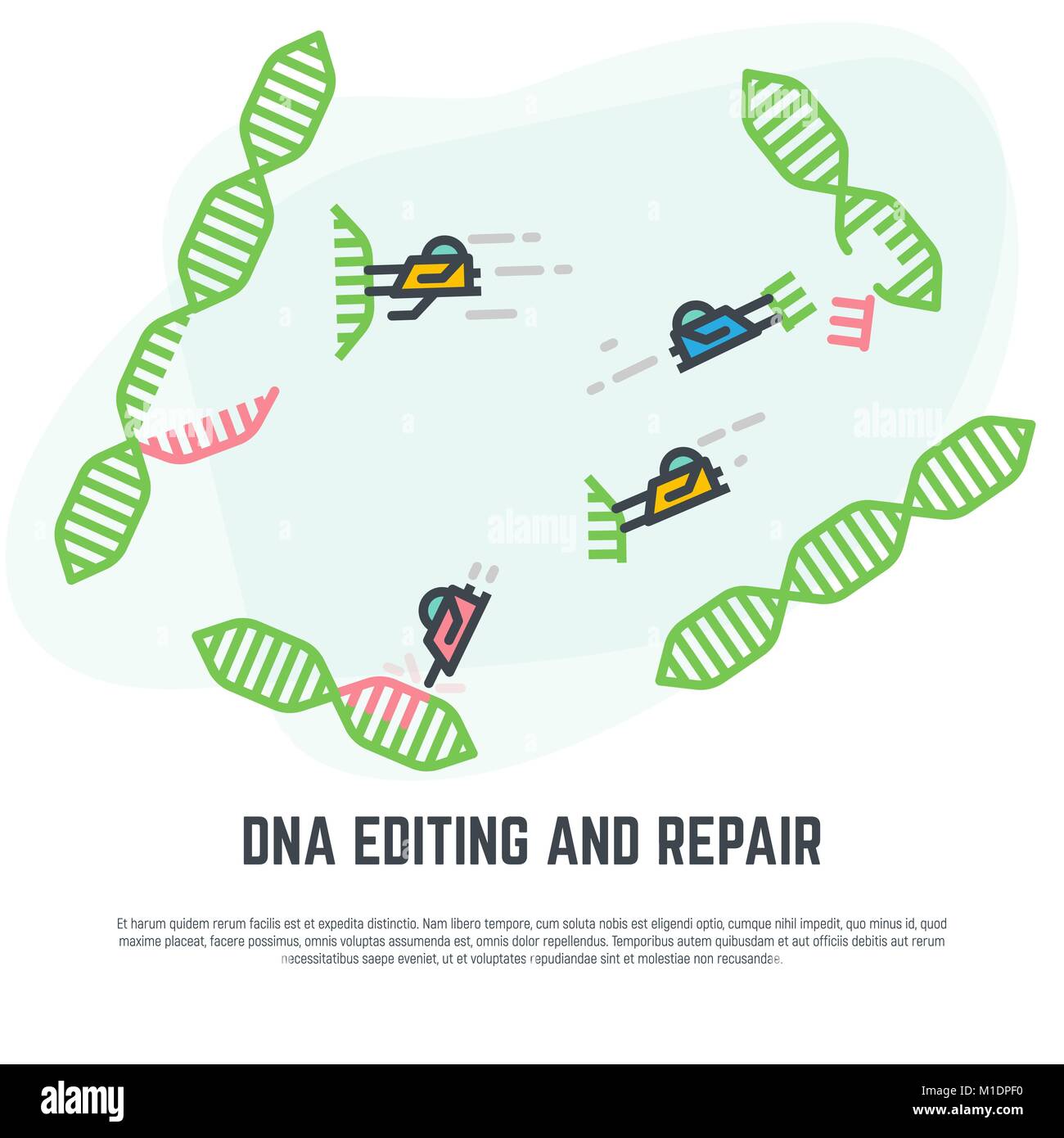 Editing del DNA nano bot Illustrazione Vettoriale