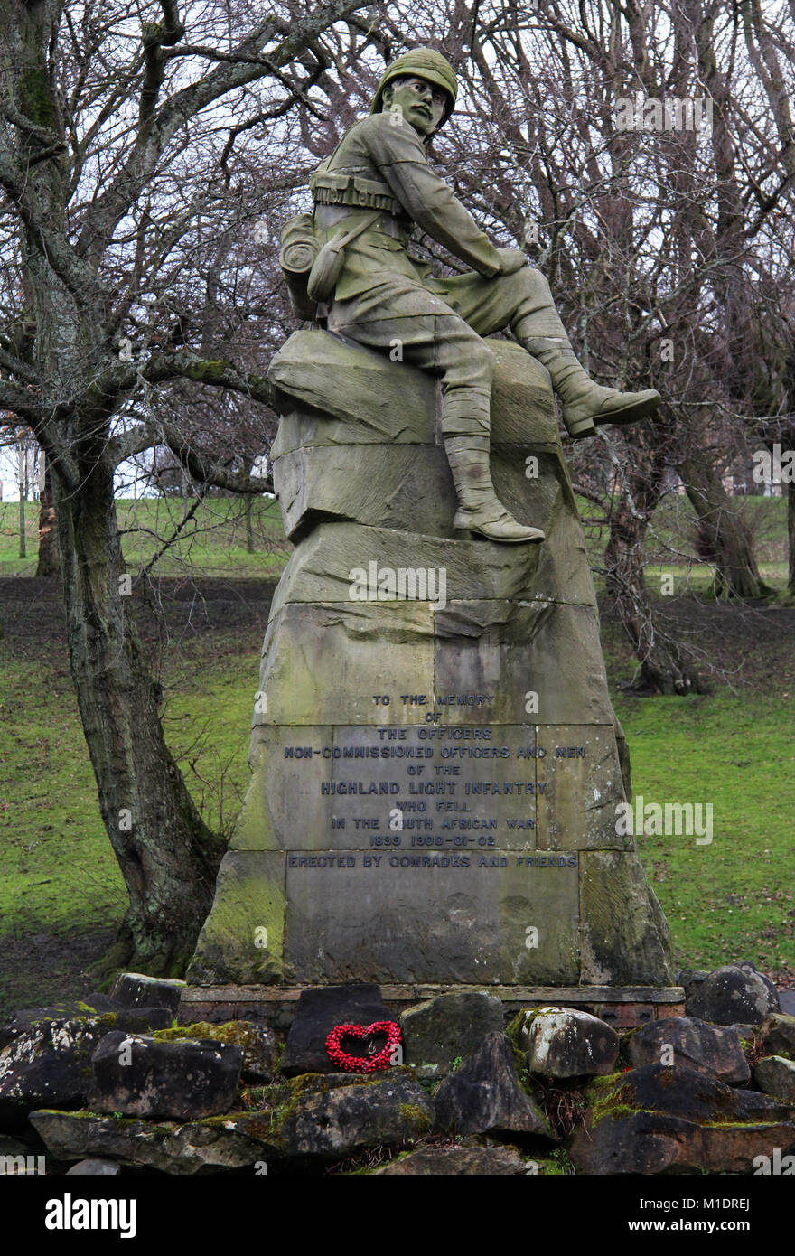Highland Light Infantry Memorial, Guerra Sudafricana, Kelvingorve Park, Glasgow, Scotland, Regno Unito Foto Stock