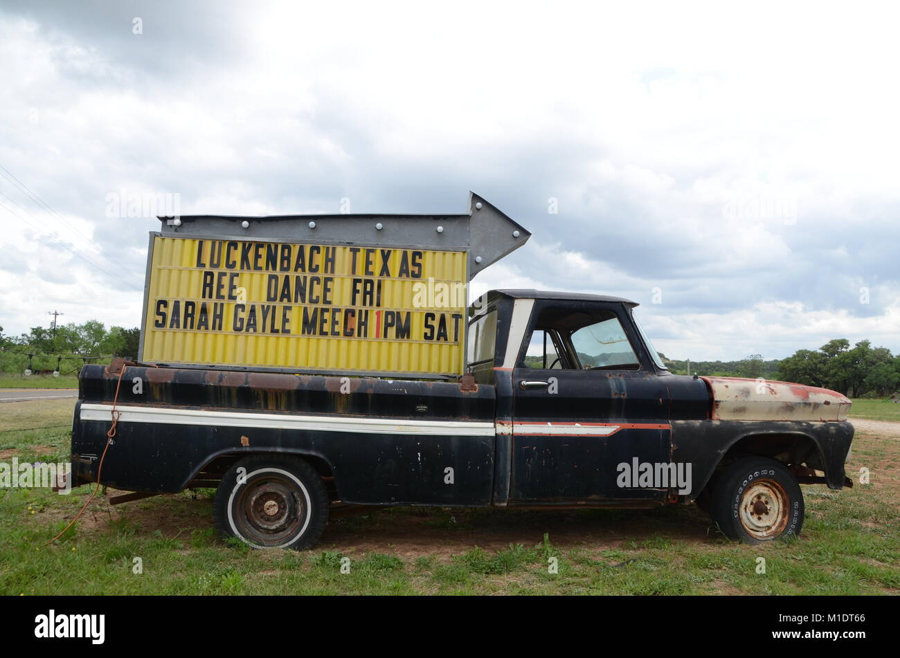 Ingresso a luckenbach texas luogo musicale Foto Stock