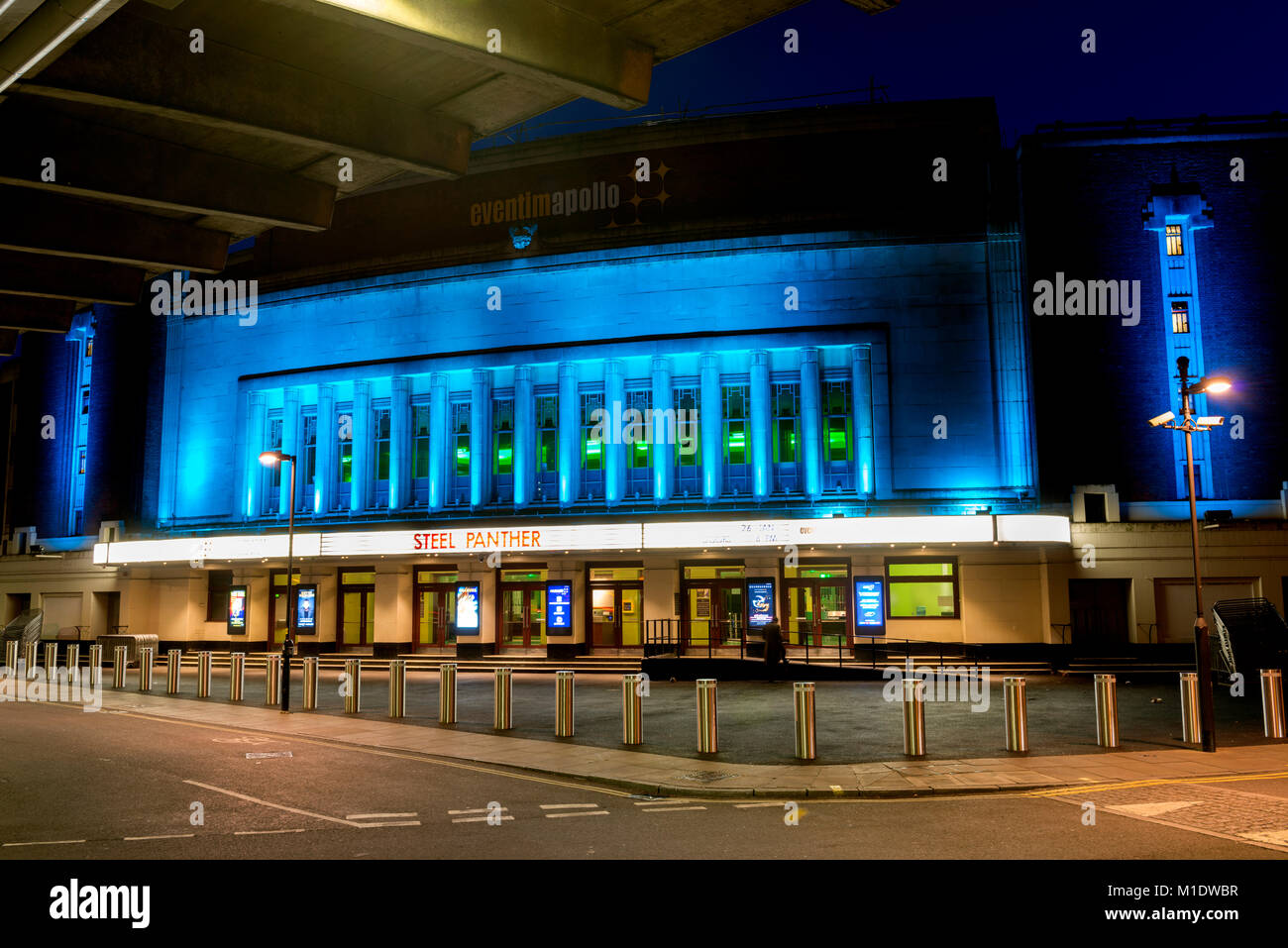 Eventim Teatro Apollo Hammersmith di notte Foto Stock