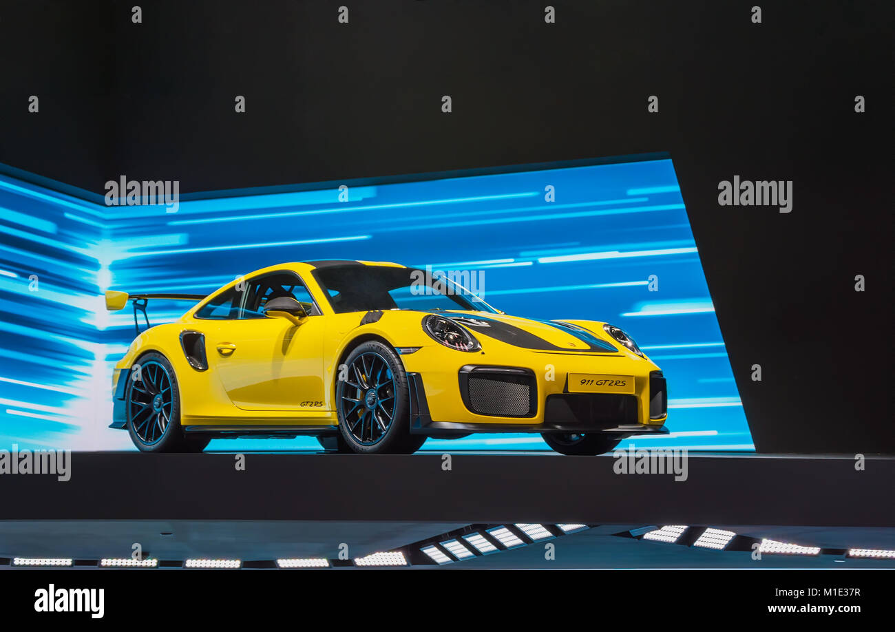 Francoforte, Germania - Sep 17, 2017: Porsche 911 GT2 RS auto sportiva in corrispondenza di International Motor Show Foto Stock