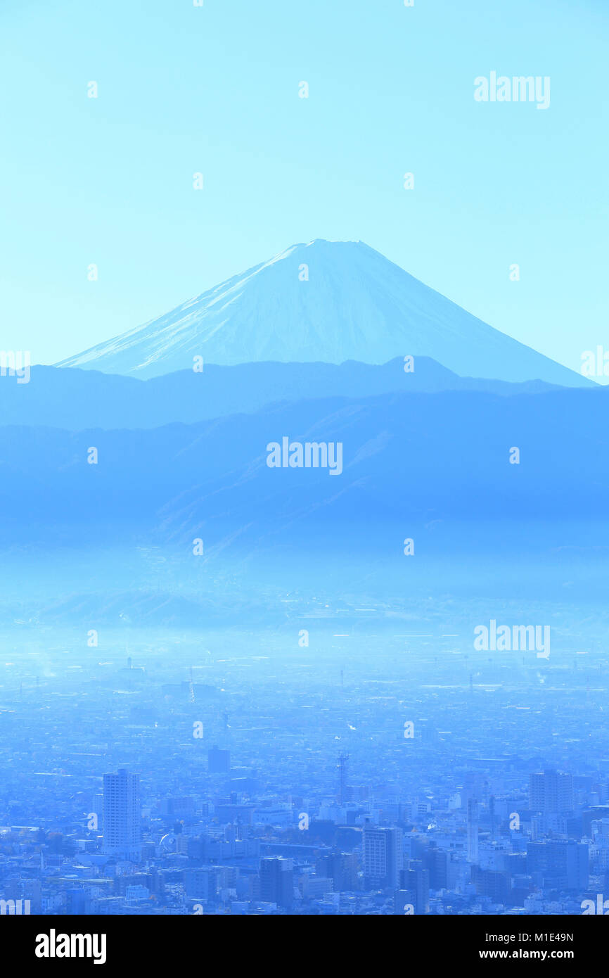 Bellissima vista del Monte Fuji, Prefettura di Yamanashi, Giappone Foto Stock