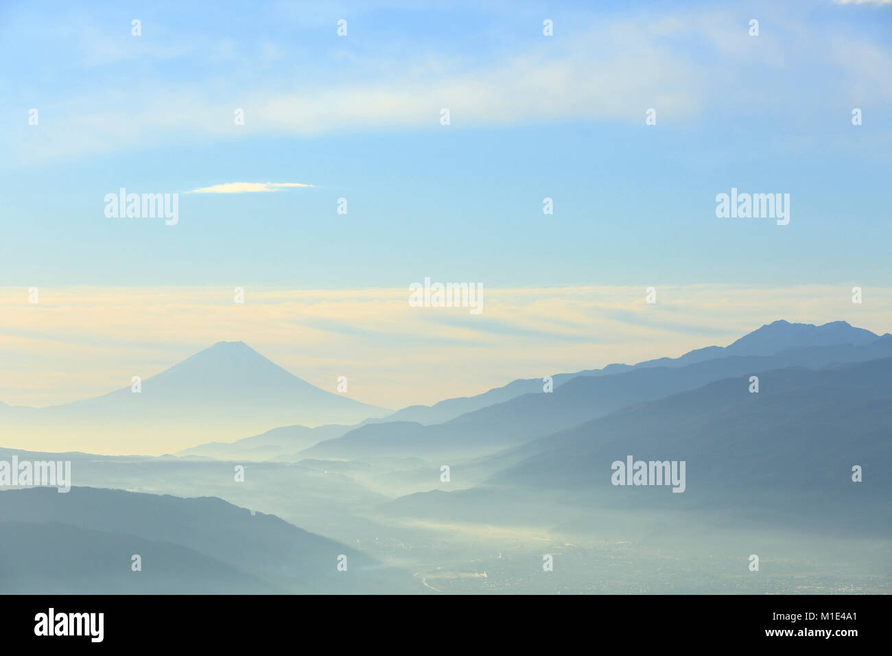 Bellissima vista del Monte Fuji, Prefettura di Nagano, Giappone Foto Stock