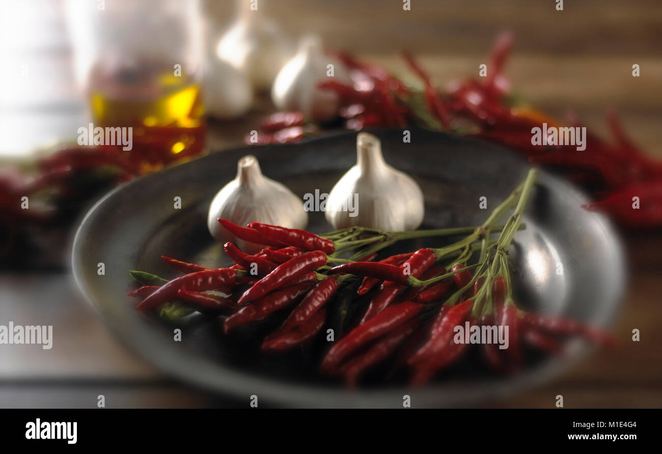 Peperoncino e aglio Foto Stock