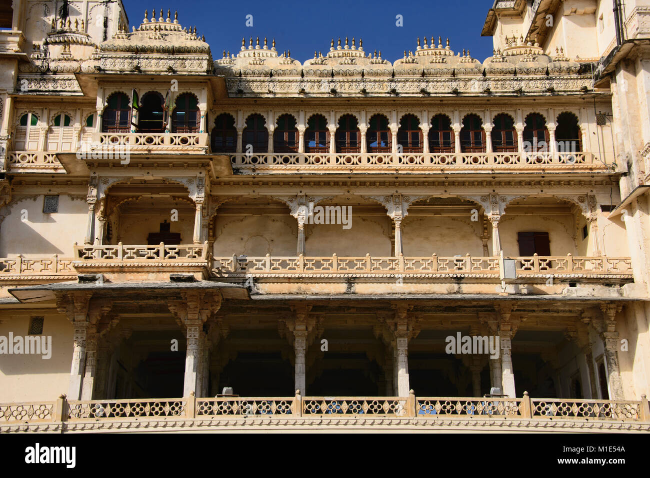 La città è incredibile palazzo, Udaipur, Rajasthan, India Foto Stock