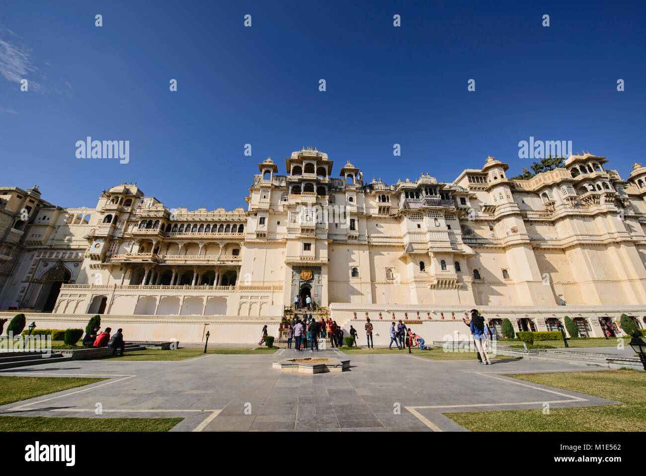 La città è incredibile palazzo, Udaipur, Rajasthan, India Foto Stock