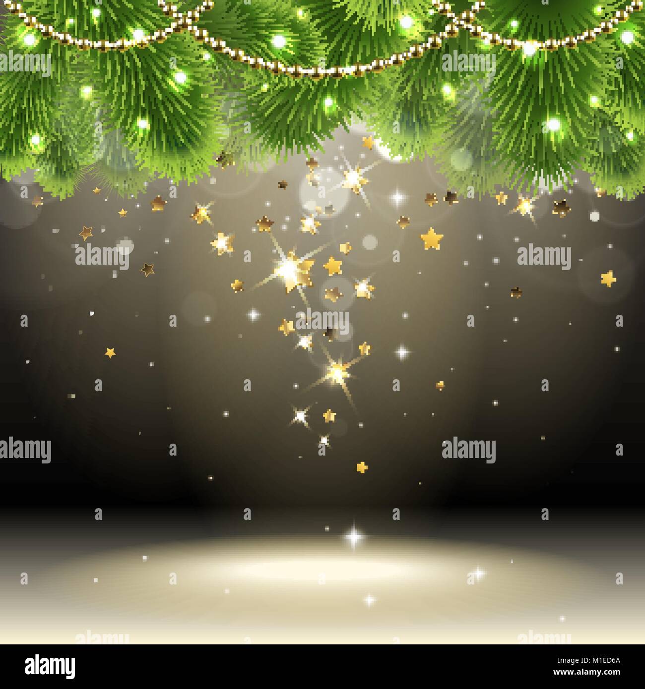 Sfondo di Natale con i confetti stelle Illustrazione Vettoriale