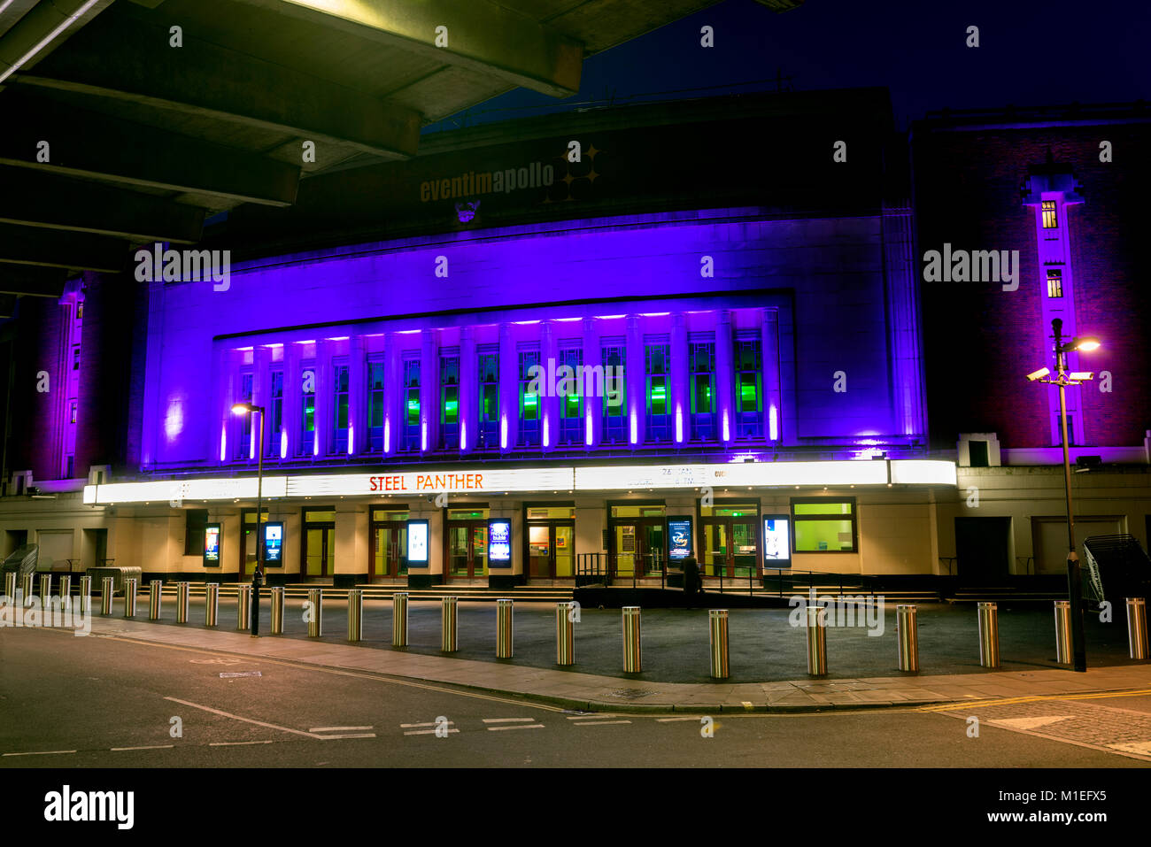 Eventim Teatro Apollo Hammersmith di notte Foto Stock