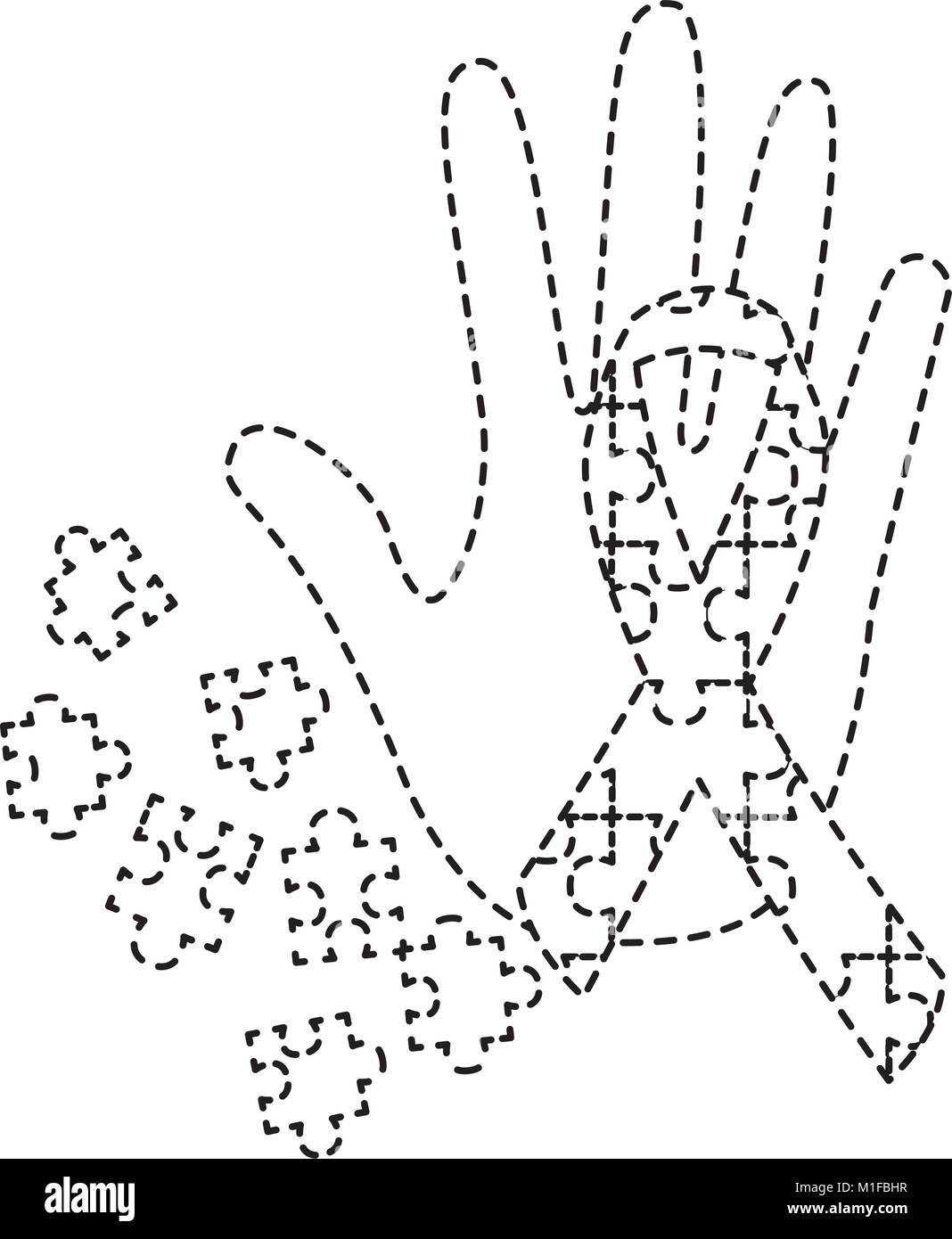 Canto i pezzi del puzzle e nastro di concetto di autismo Illustrazione Vettoriale