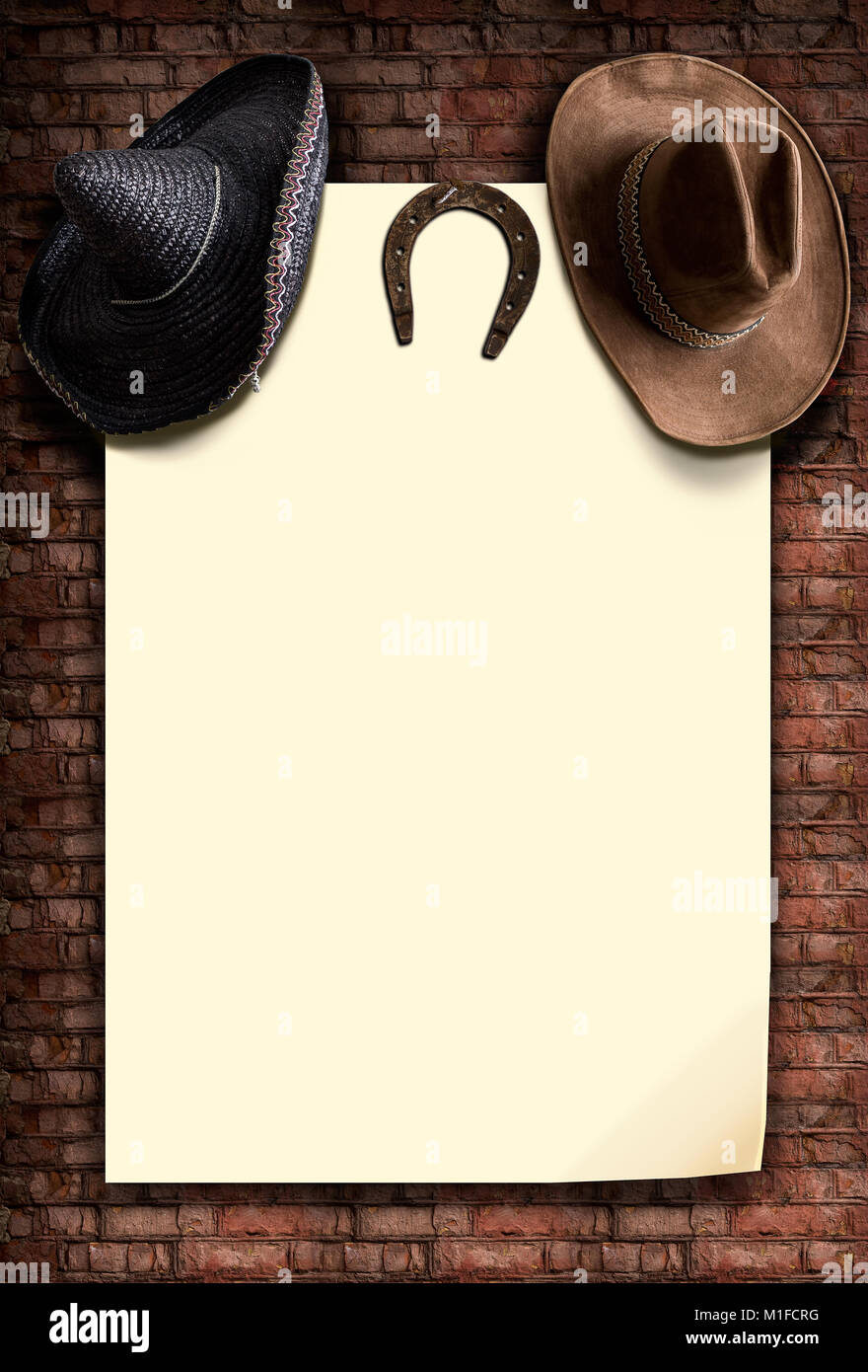 Cowboy e cappelli messicano Foto Stock