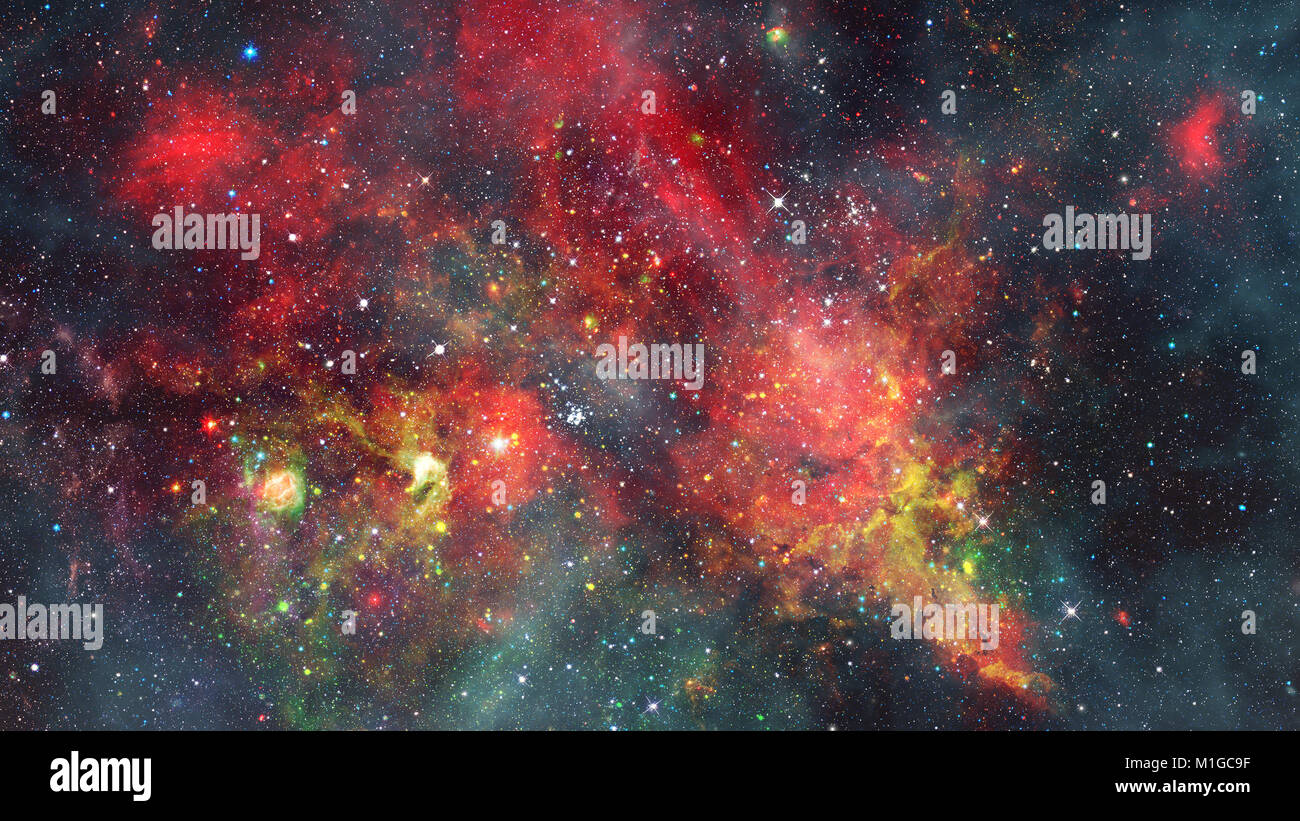 Paesaggio di star clusters, un milione di anni. Gli elementi di questa immagine fornita dalla NASA. Foto Stock