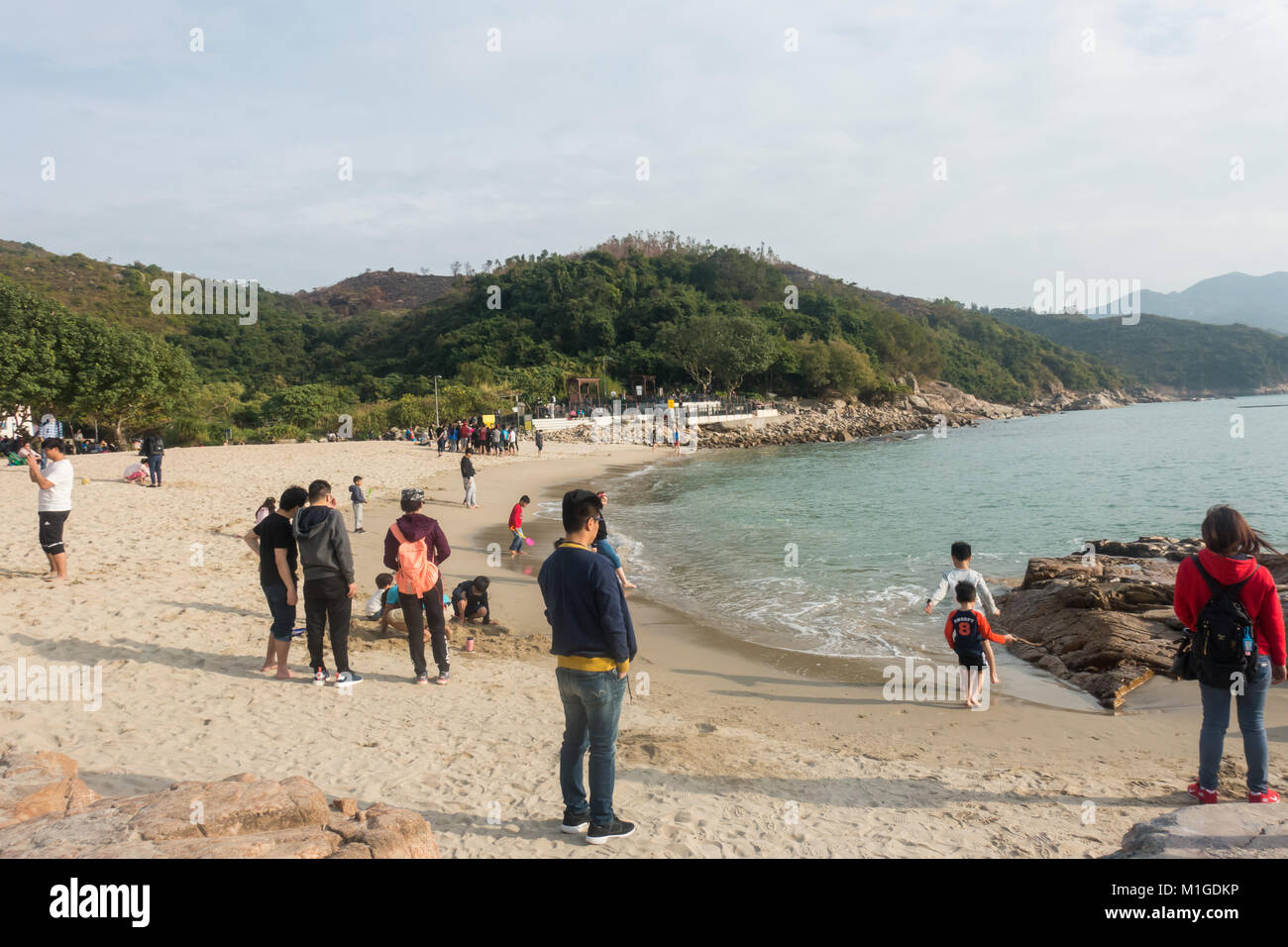 Hung Shing Yeh Beach sull Isola di Lamma, Hong Kong, Cina Foto Stock