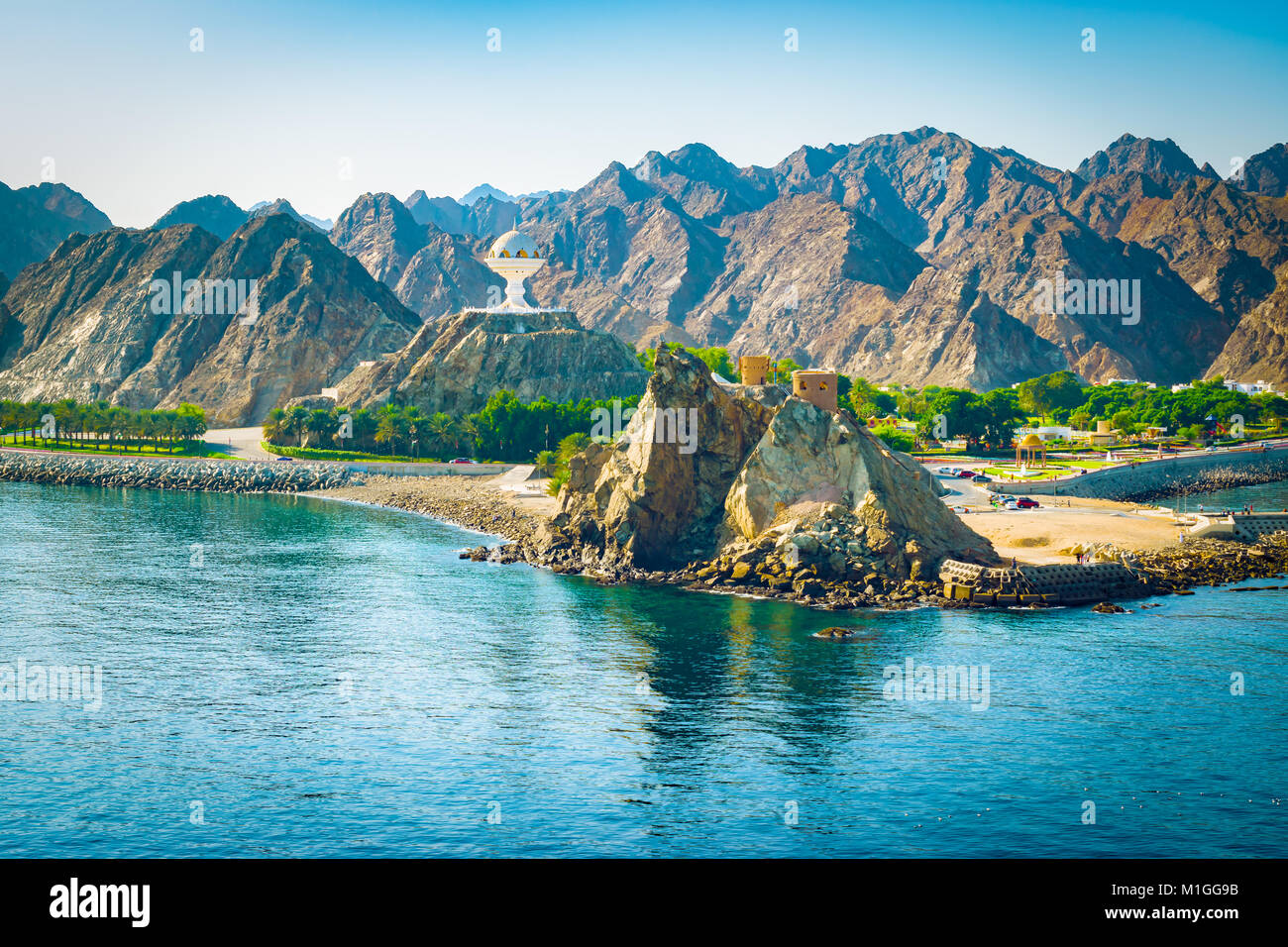 Muscat Oman. Paesaggio di montagna. Foto Stock
