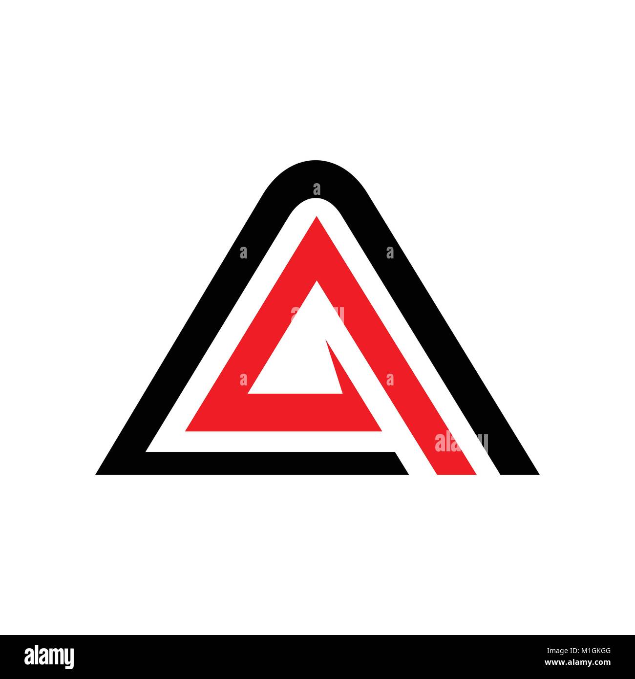 A iniziale accelerare il simbolo triangolare Vector Graphic Logo Design Illustrazione Vettoriale