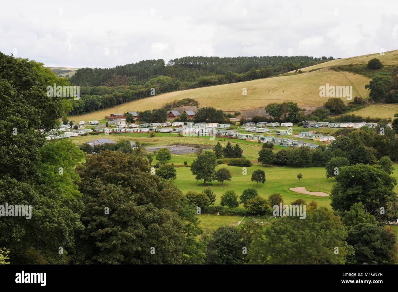 Penrhos Golf Club, Campo da Golf e Caravan Park, Llanrhystud, Wales, Regno Unito. Foto Stock
