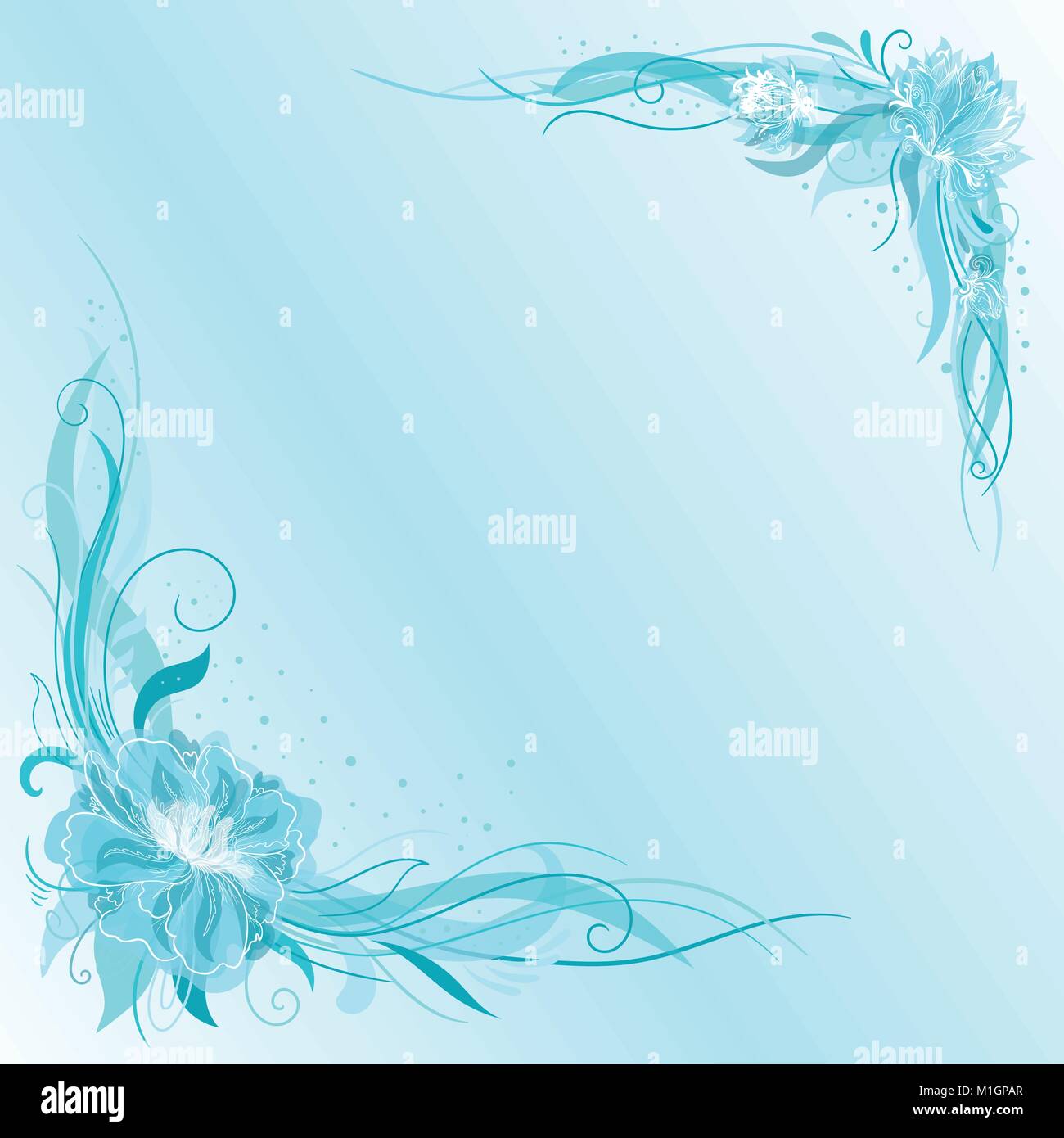 Sfondo di matrimonio in azzurro e blu colori pastello con giglio e peonia fiori Illustrazione Vettoriale