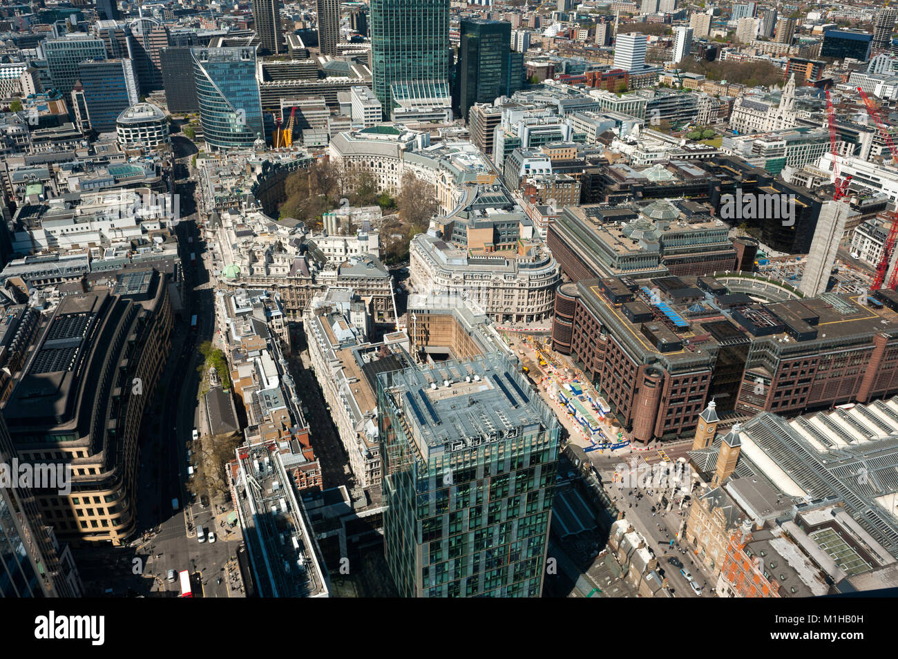 Bird in vista della Città del distretto di Londra, Regno Unito Foto Stock