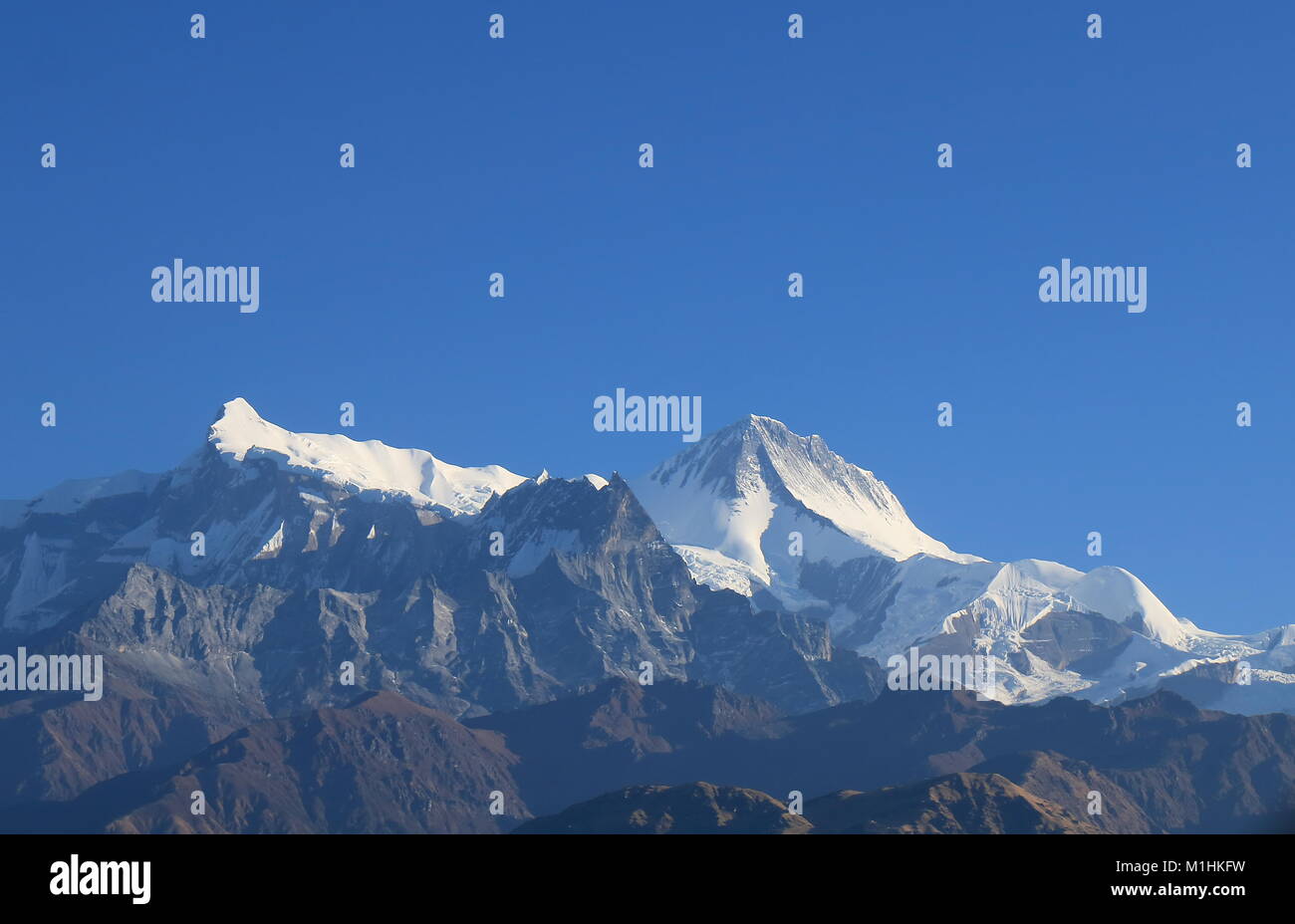 Machhapuchhre Himalaya paesaggio di montagna Annapurna Pokhara Nepal Foto Stock