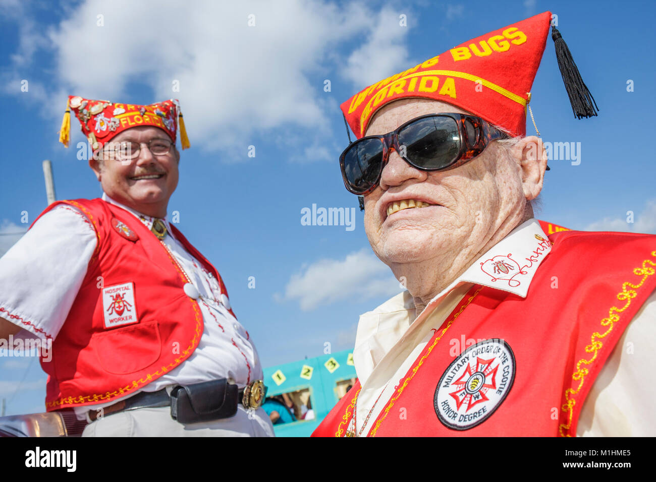 Miami Florida,Homestead,Rodeo Parade,partecipante,tradizione della comunità,anziani cittadini,uomo maschio,VFW,Veteran Foreign War,militare Ord Foto Stock
