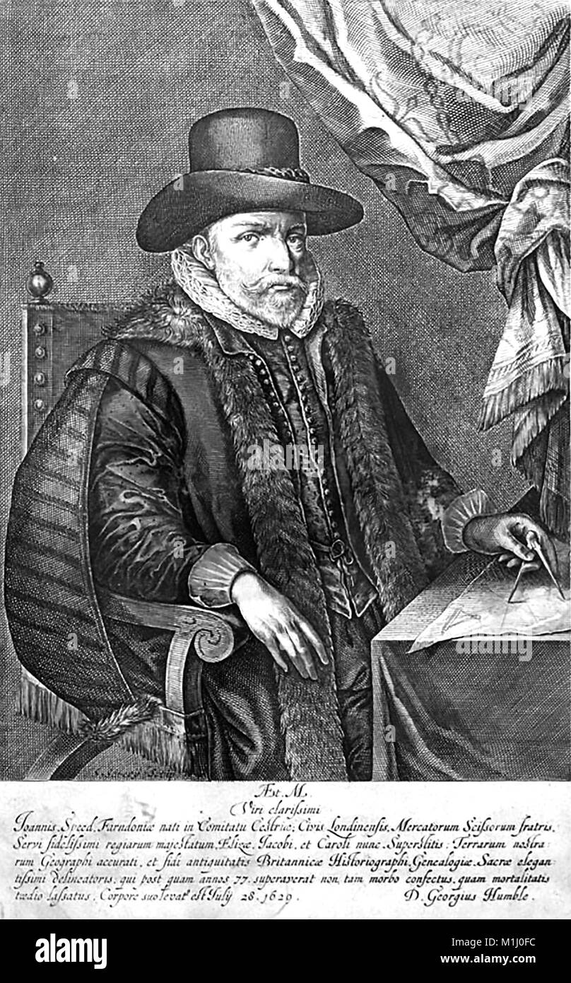 JOHN VELOCITÀ (1551/2 - 1629) cartrographer inglese Foto Stock