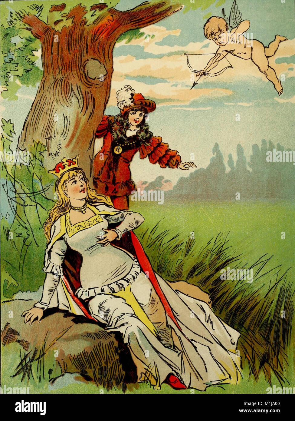 Una parodia del 1885 dell'opera *Principessa Ida*, che utilizza umorismo e satira per commentare i temi e i personaggi dell'opera originale. Fornisce una visione critica e comica dei messaggi sociali e politici dell'opera. Foto Stock