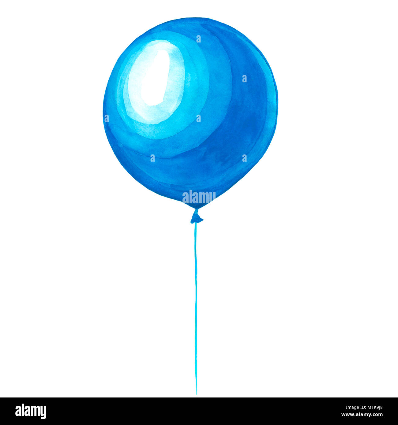 Acquerello illustrazione di un palloncino blu. Immagine isolata su sfondo  bianco. Festosa disegno a mano Foto stock - Alamy