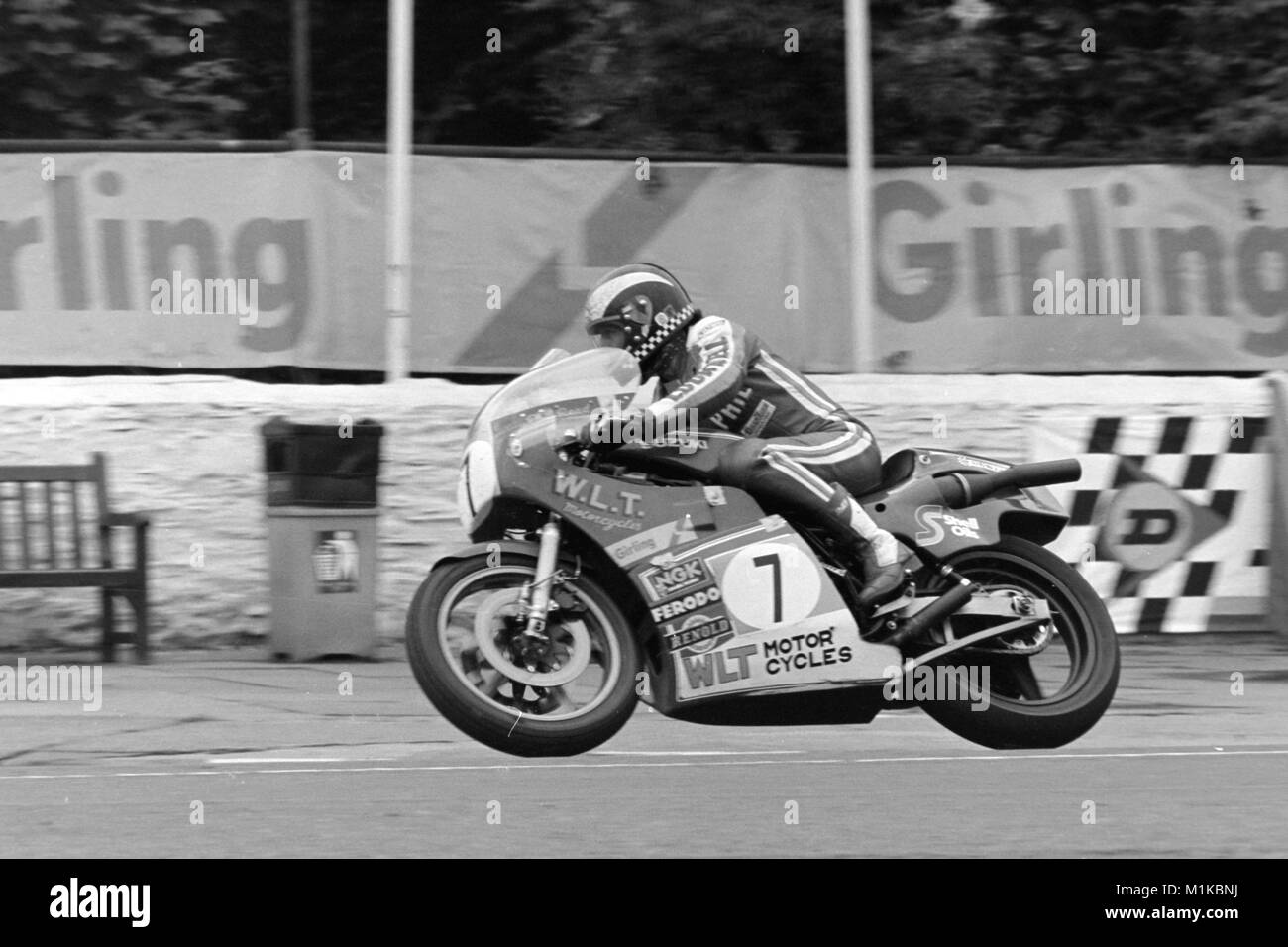 Phil Read, Suzuki,Isle of Man TT Classic gara, giugno 1982, Piazza del Parlamento, Ramsey. Foto Stock