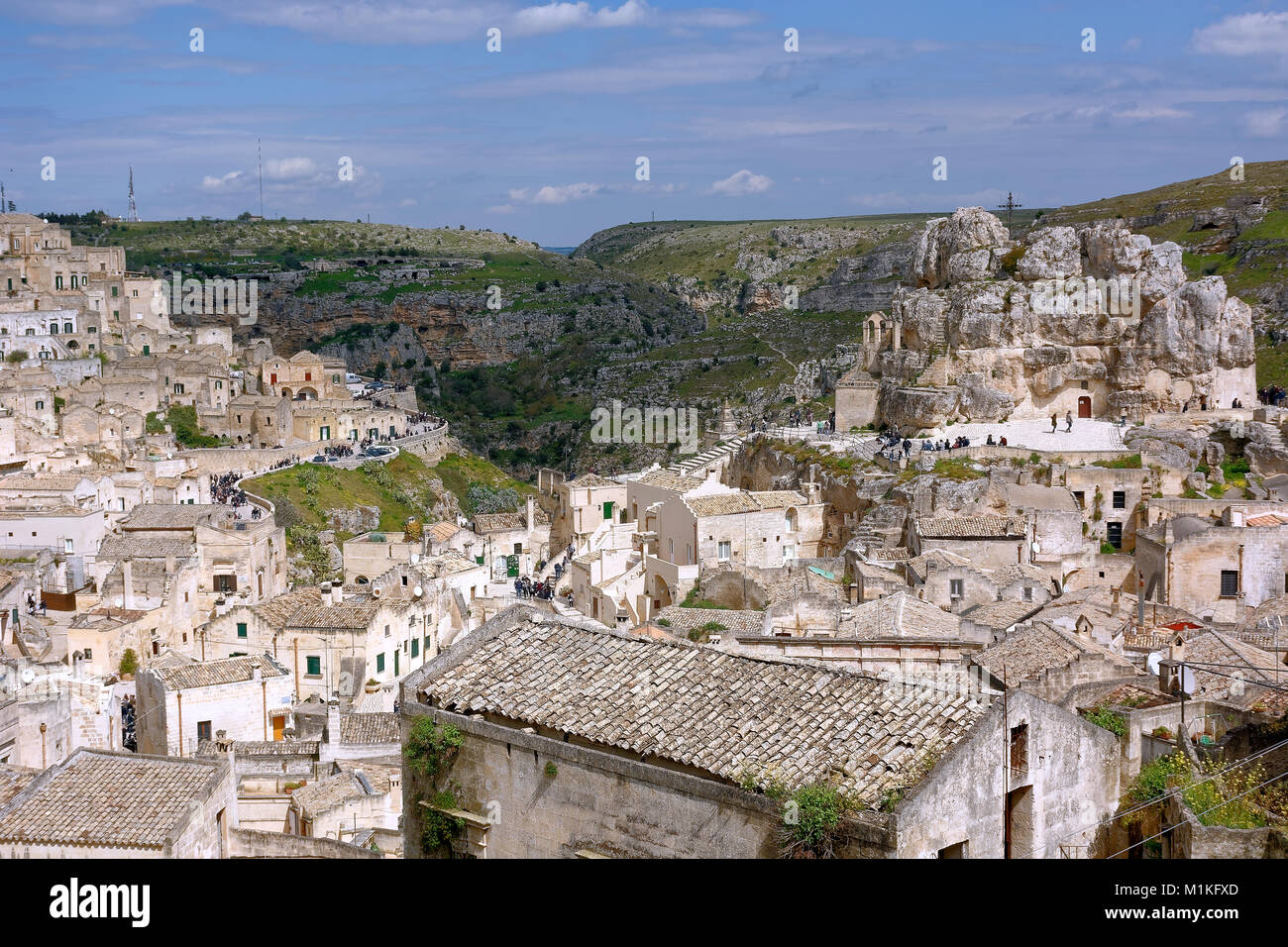 Vista della città di matera presi dalla zona centrale della città ​​the Foto Stock