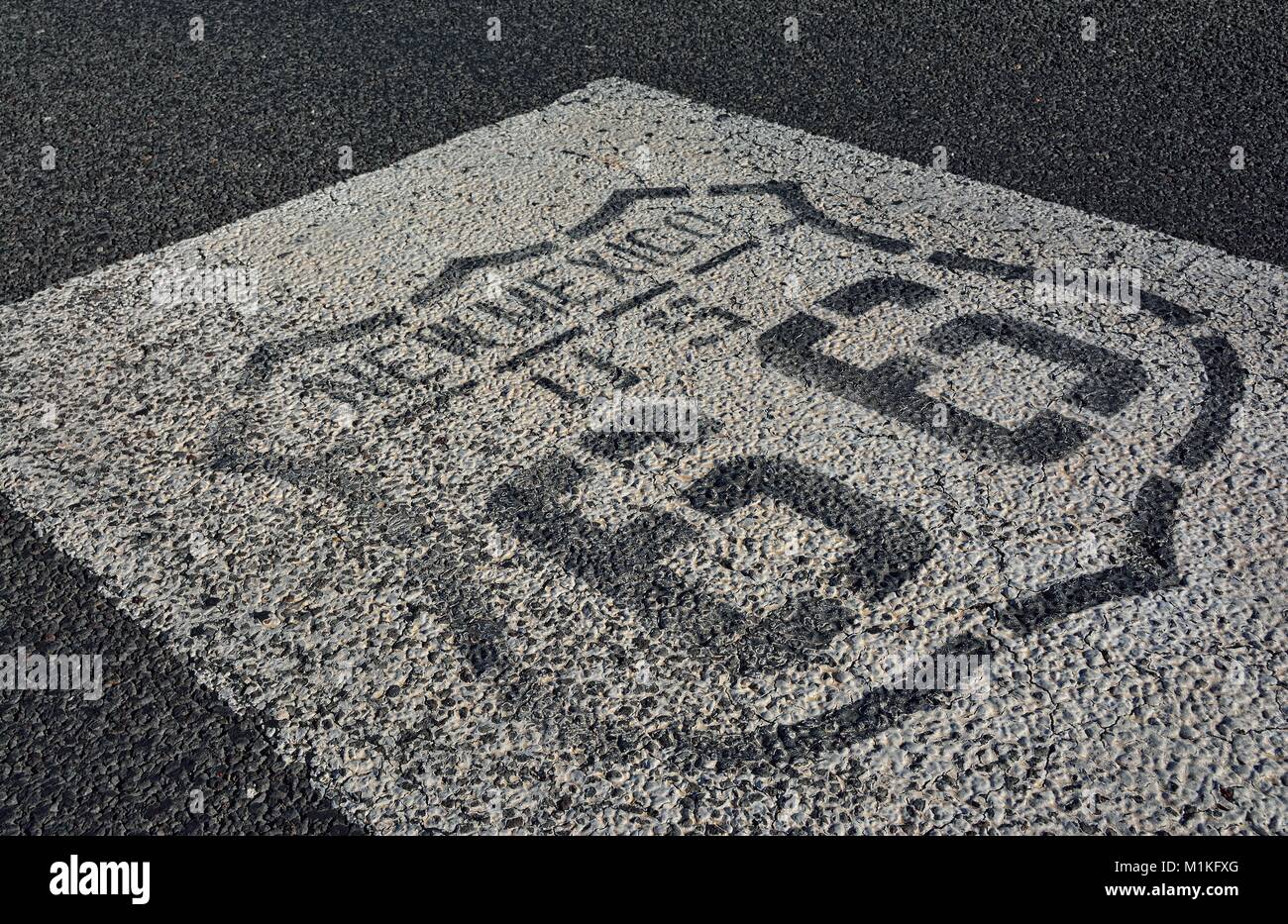 La storica Route 66 cantare nel Nuovo Messico, noi. Foto Stock