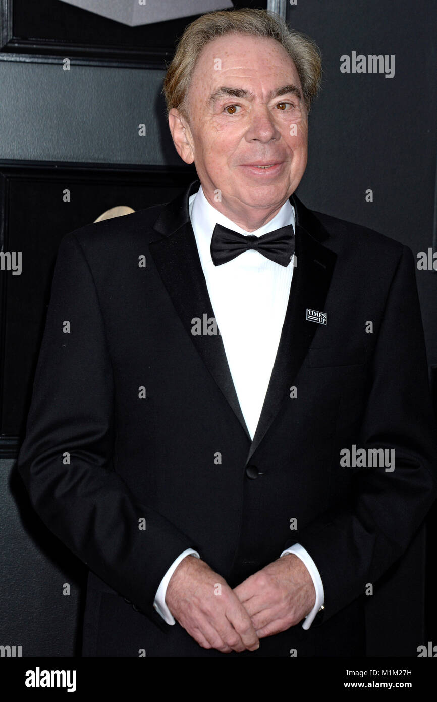 Andrew Lloyd Webber assiste il sessantesimo Annual Grammy Awards 2018 al Madison Square Garden a gennaio 28, 2018 a New York City. Foto Stock