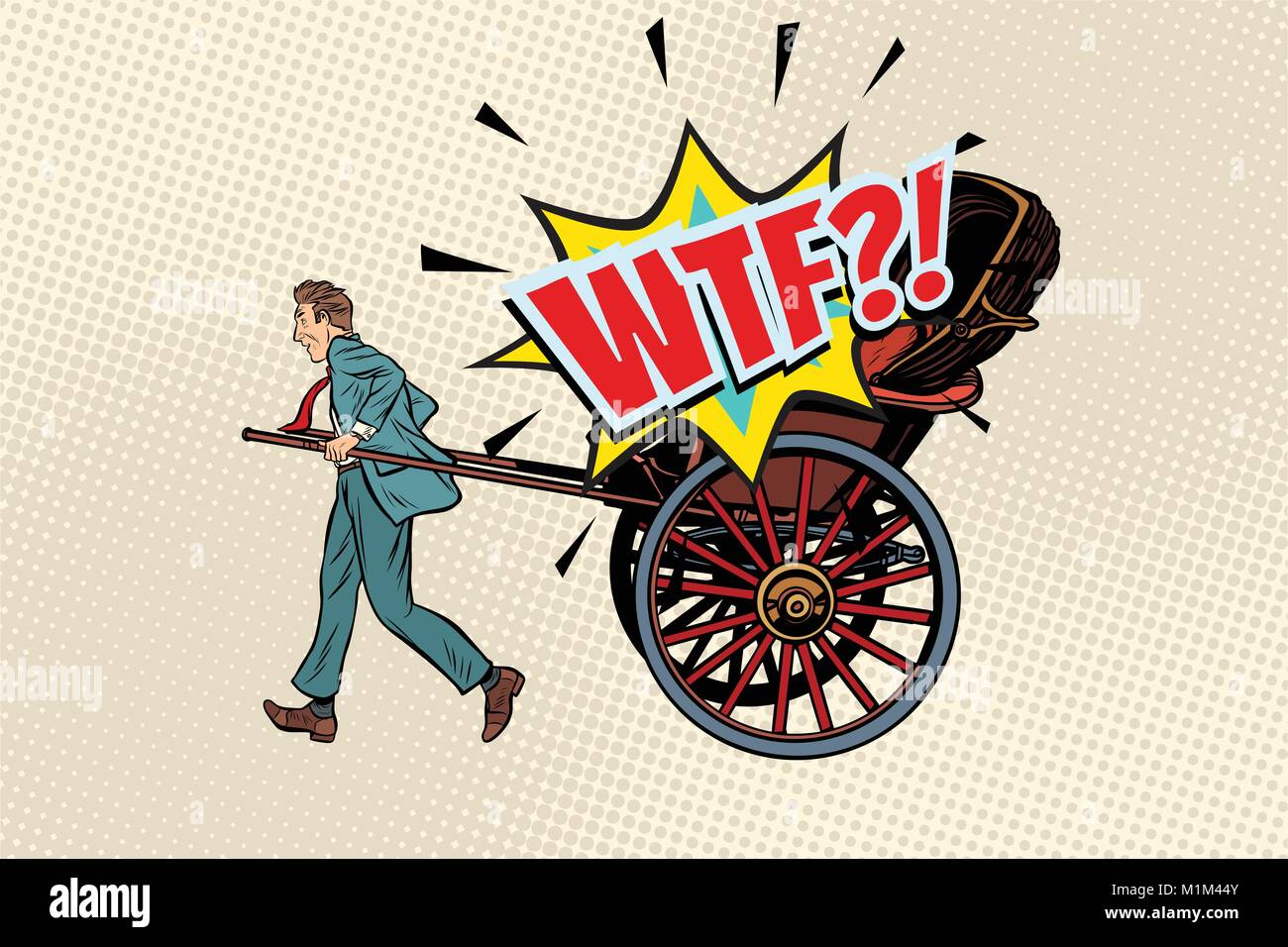 Business rickshaw taxi wtf Illustrazione Vettoriale
