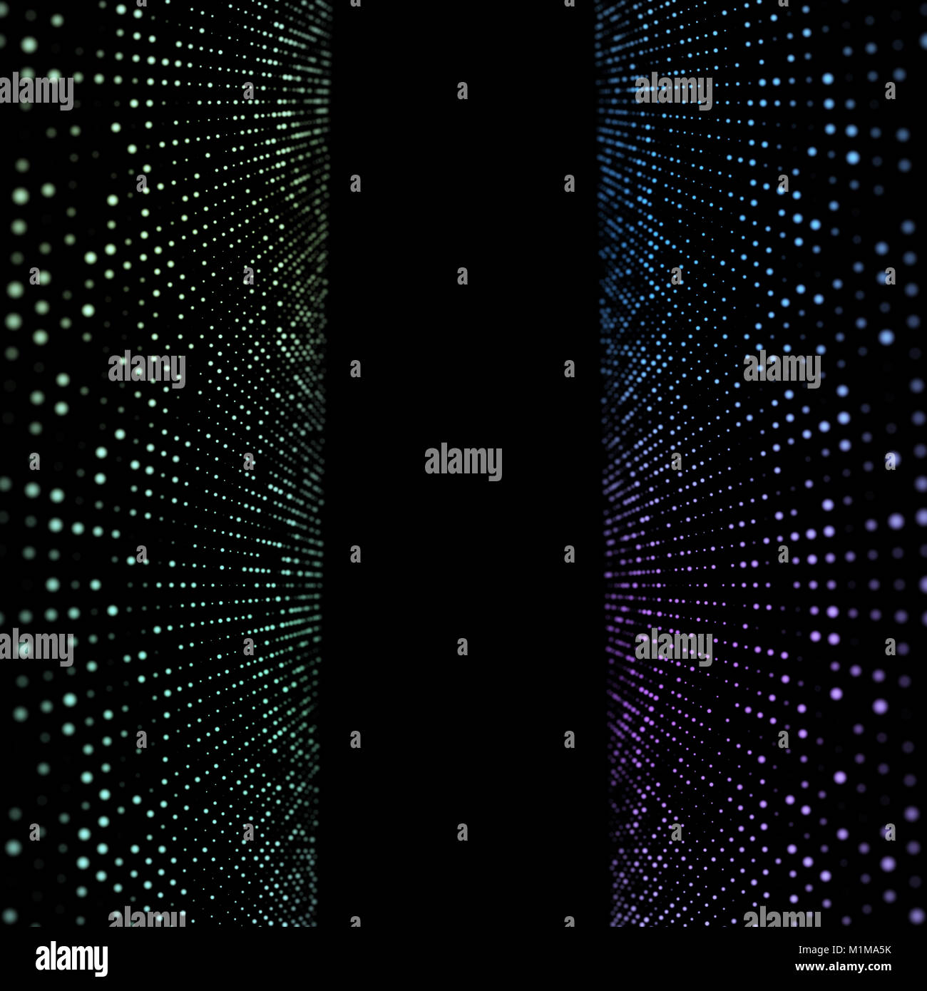 Grande complesso di dati. Grafica di sfondo astratto di comunicazione. I dati digitali i punti visualizzazione. 3d'illustrazione. Foto Stock