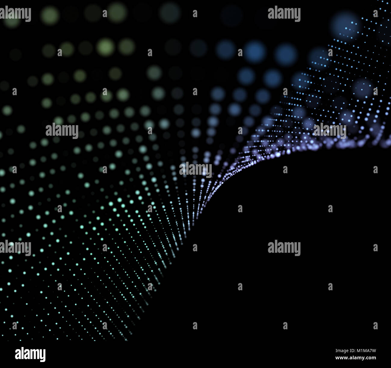 Grafica di sfondo astratto di comunicazione. Grande per la visualizzazione di dati. L'illusione di profondità e prospettiva. 3d'illustrazione. Foto Stock