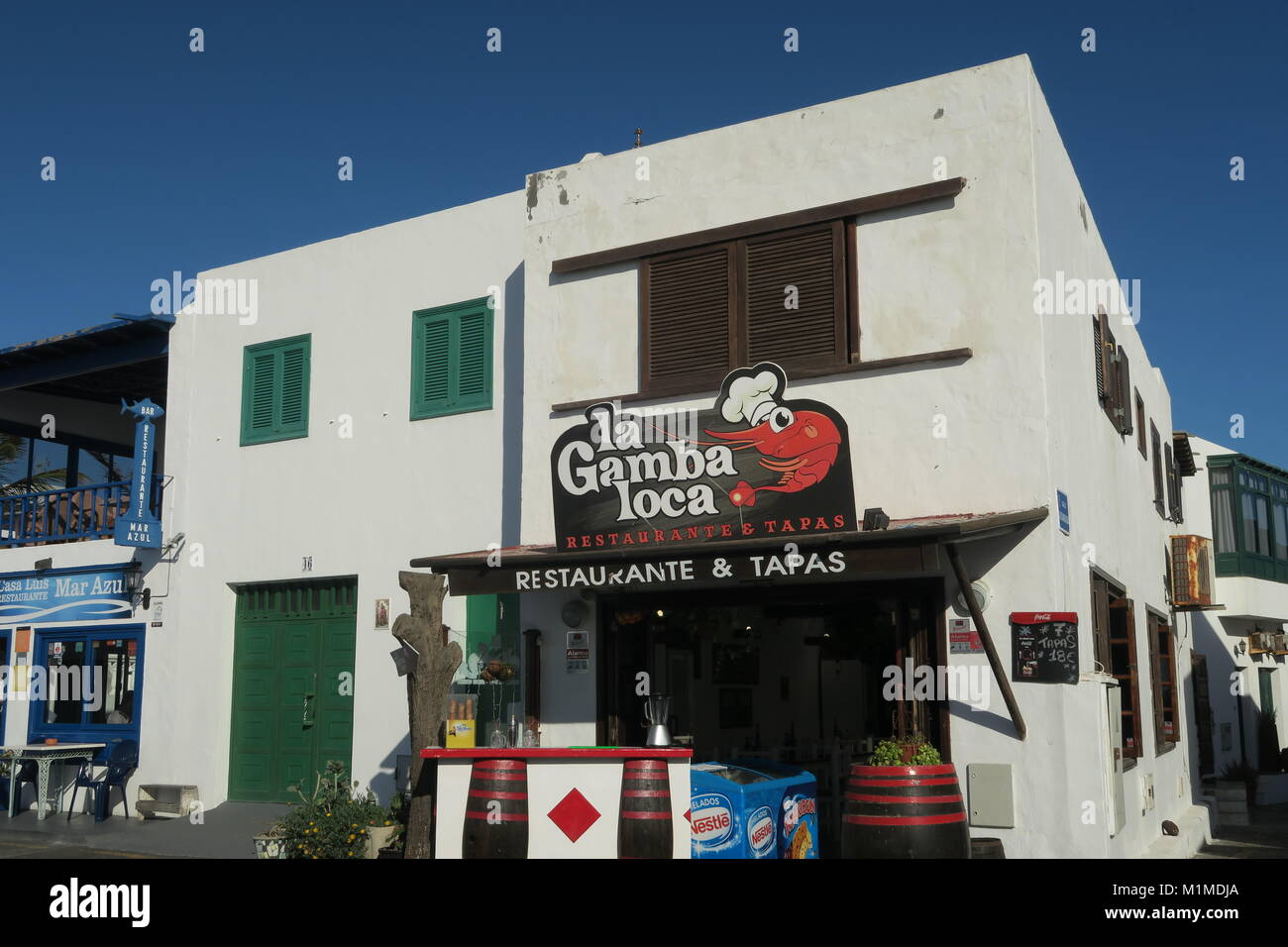 Ristorante di El Golfo, Lanzarote Foto Stock