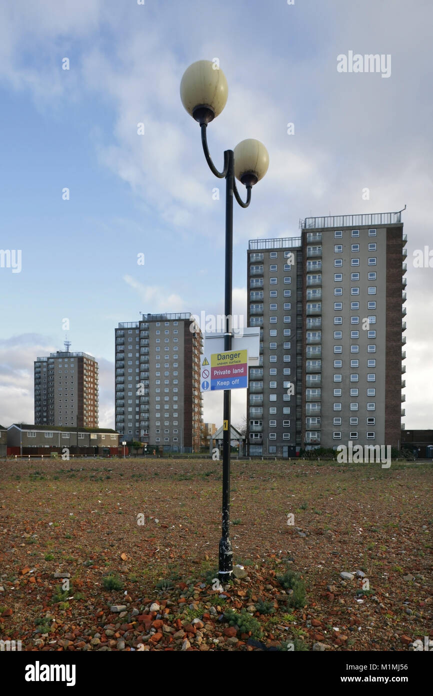 Oriente Marsh alto consiglio appartamenti, Grimsby, Regno Unito. Foto Stock