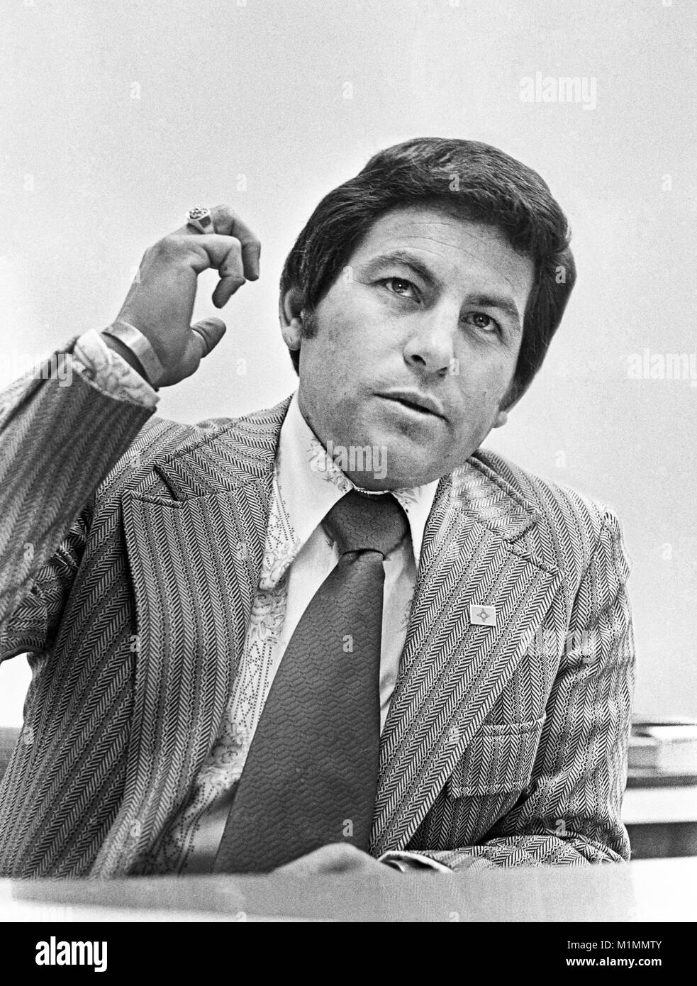 Governatore del Nuovo Messico Jerry Apodaca al legislatore statale a Santa Fe, New Mexico, 1979. Foto Stock