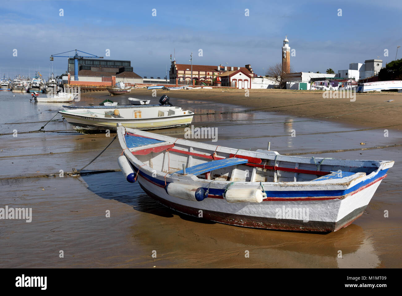 BONANZA - Puerto de Sanlucar de Barrameda - Porto ,porto di Sanlucar de Barrameda ( la foce del fiume Guadalquivir ) spagnolo, Spagna. Foto Stock