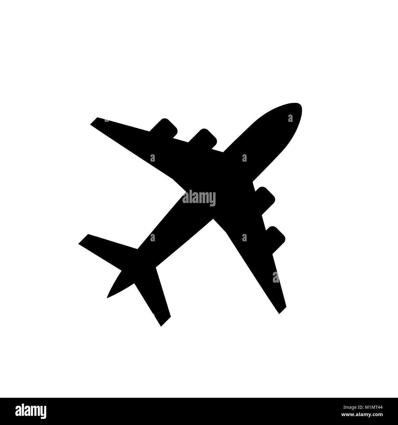 Icona del piano, simbolo di aereo in uno stile piatto Illustrazione Vettoriale