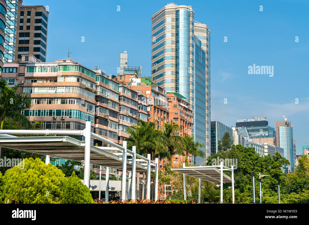 Immobili nel quartiere di Kowloon di Hong Kong, Cina Foto Stock