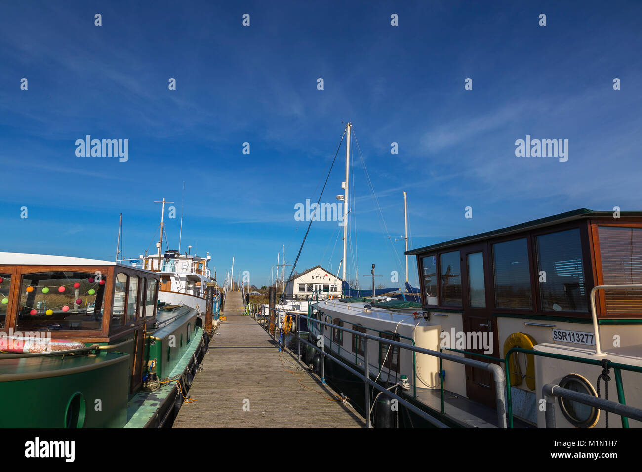 Marina a nord Fambridge sull estuario del fiume Crouch in Essex Foto Stock