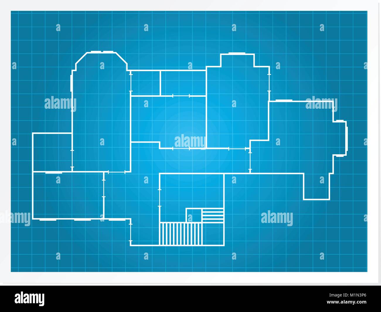 Sfondo architettonico - piano piano di un layout di costruzione Illustrazione Vettoriale