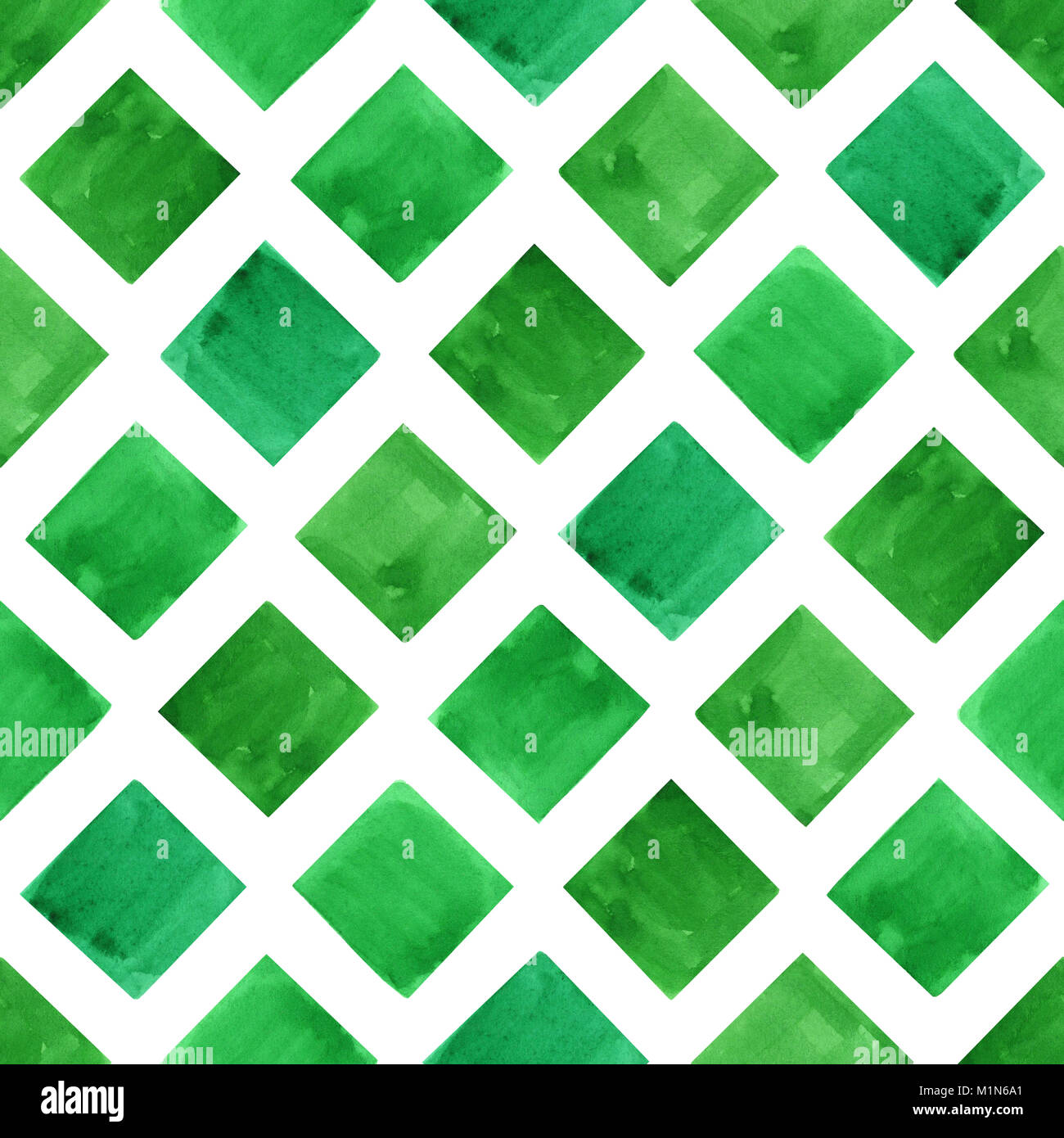 Acquerello verde forme di geometria. Modello senza giunture. Foto Stock