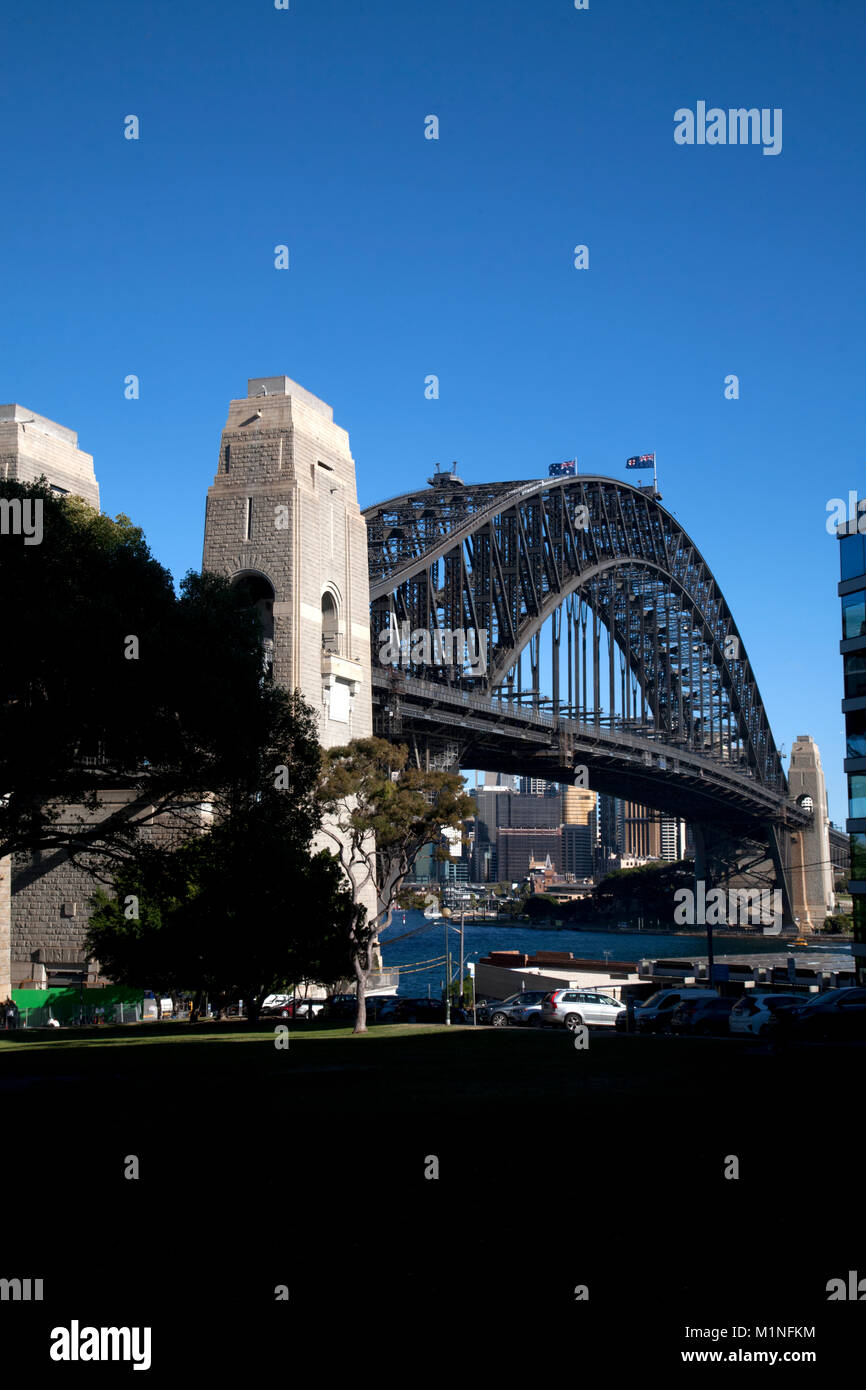 Il Ponte del Porto di Sydney milsons point North Sydney, Nuovo Galles del Sud Australia Foto Stock