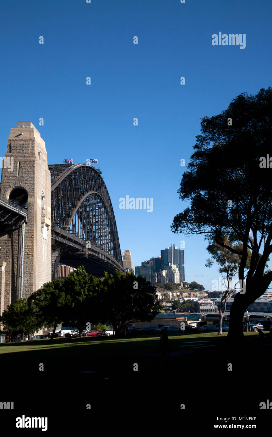 Il Ponte del Porto di Sydney milsons point North Sydney, Nuovo Galles del Sud Australia Foto Stock